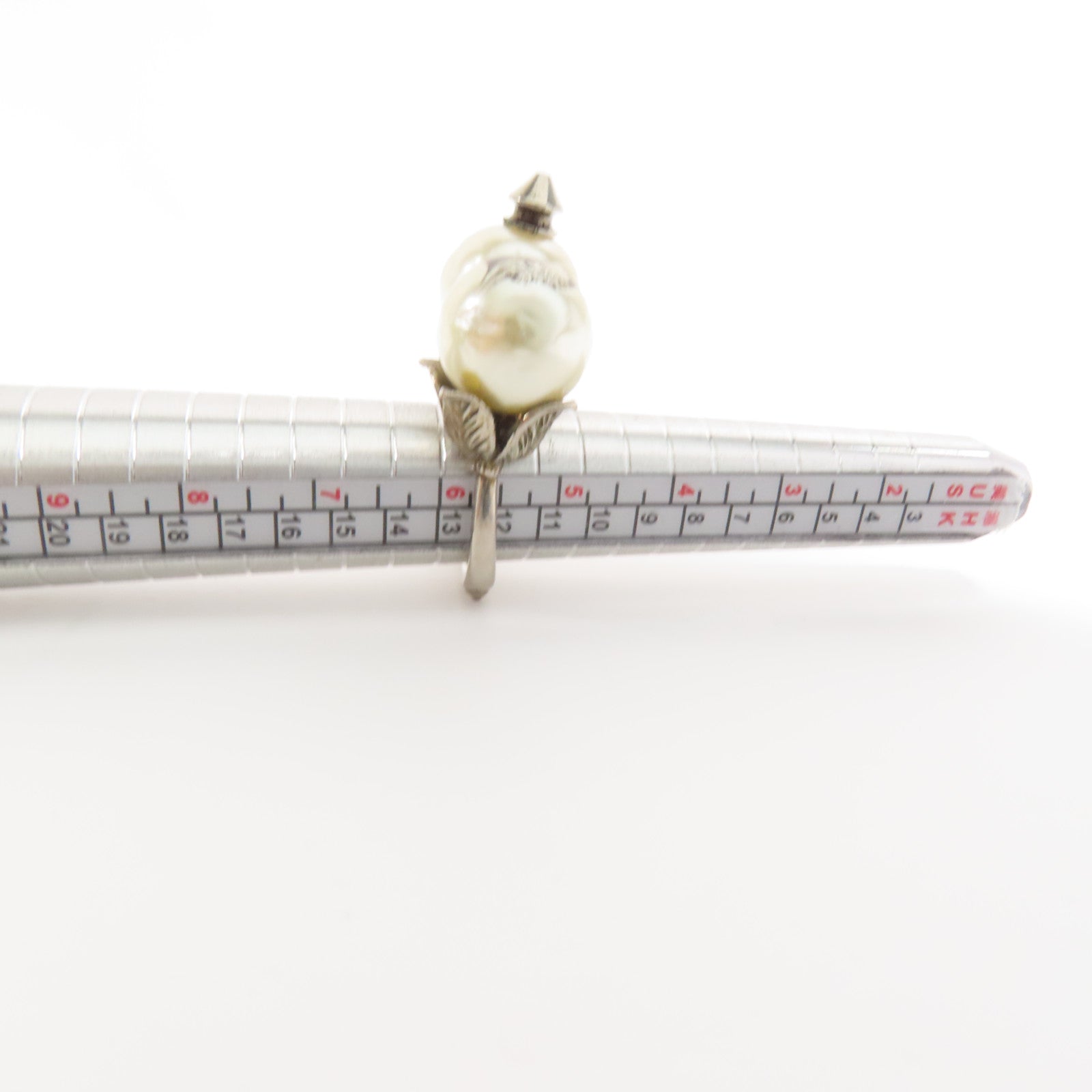 GUCCI GG 3 Pearl Multi Finger Ring Metal PVC US#4.5-5.75