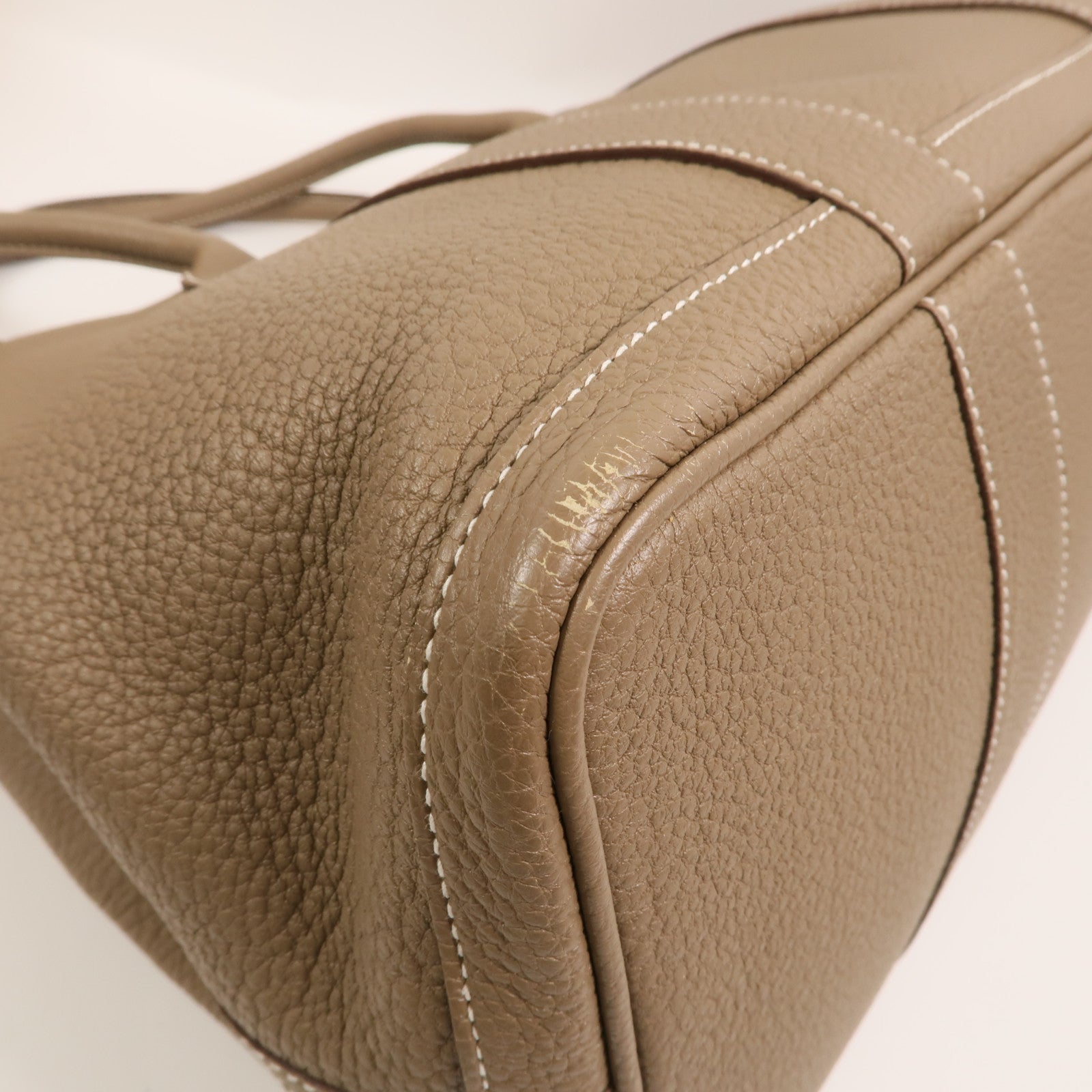 HERMES Negonda皮革Garden Party PM手挽袋Etoupe