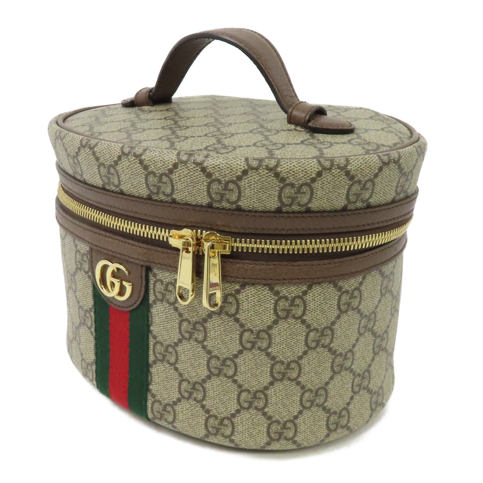 GUCCI 塗層帆布Supreme Ophidia Cosmetic Case金扣化妝袋啡色