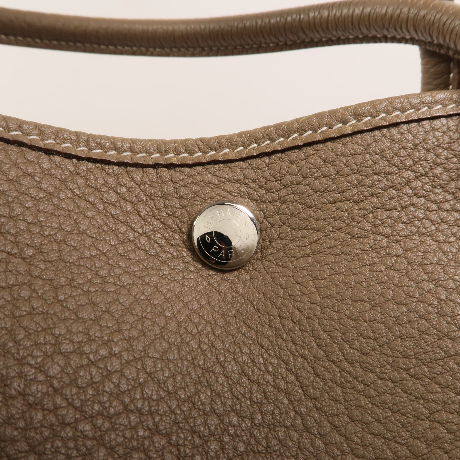 HERMES Negonda皮革Garden Party PM手挽袋Etoupe