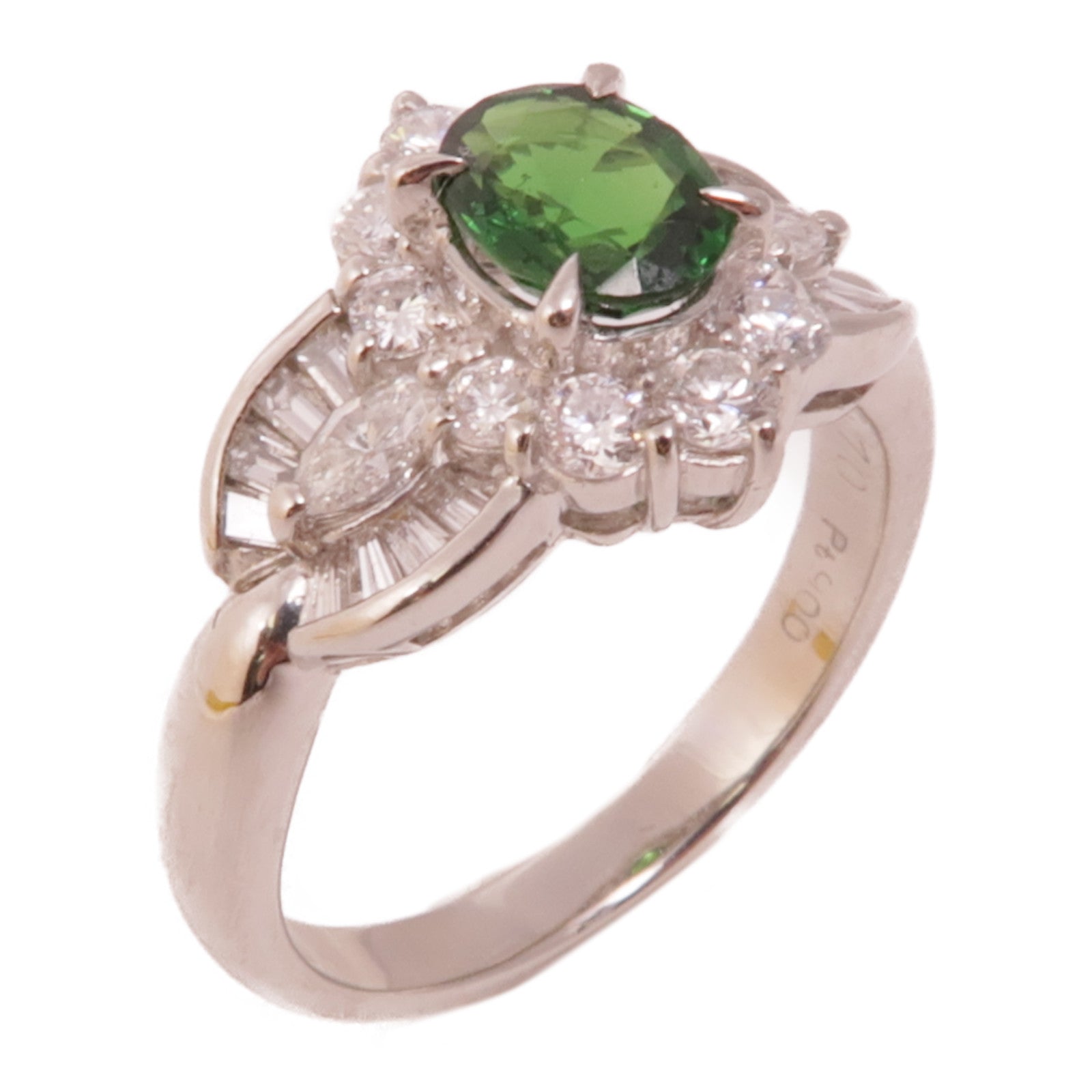 JEWELRY 【激減優惠】JEWELRY PT900鉑金/石榴石/鑽石Garnet/Diamond Ring戒指US#5.75