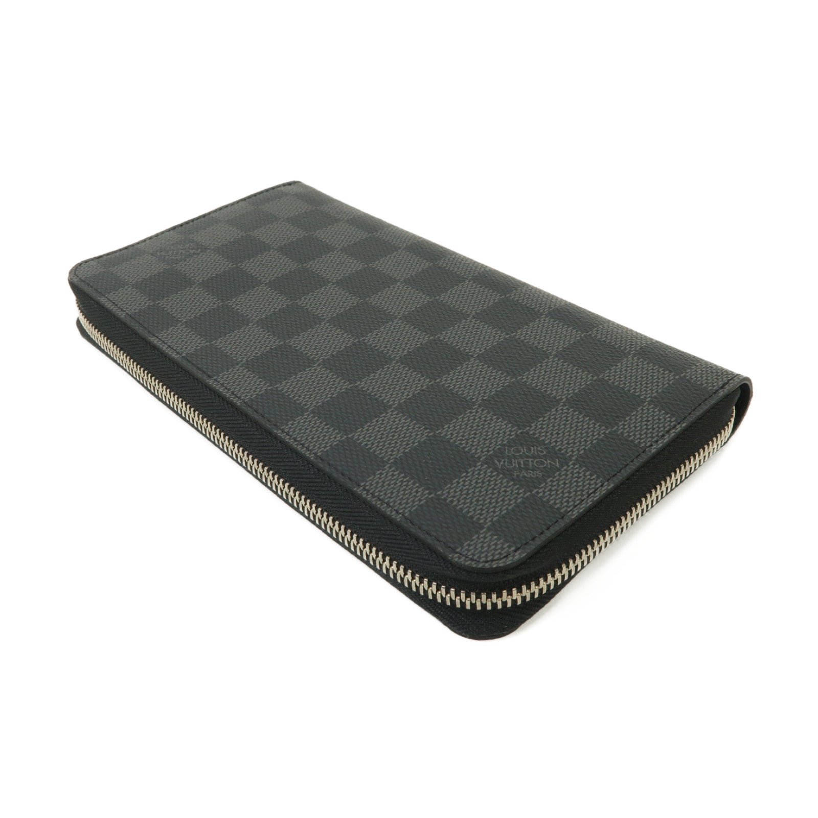 LOUIS VUITTON 【激減優惠】Damier Graphite Zippy Organizer Wallet銀扣長錢包黑色/灰色