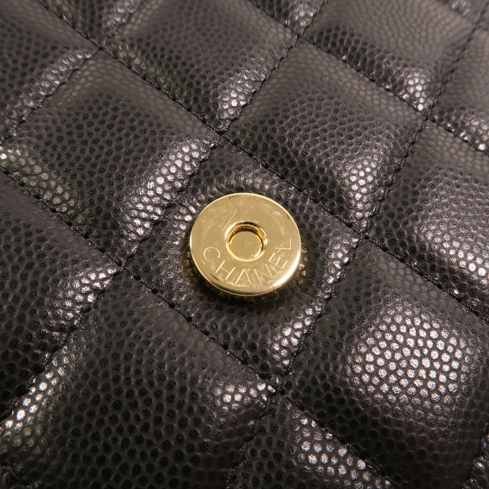CHANEL 牛皮皮革Chain Shoulder金扣鏈帶肩背袋