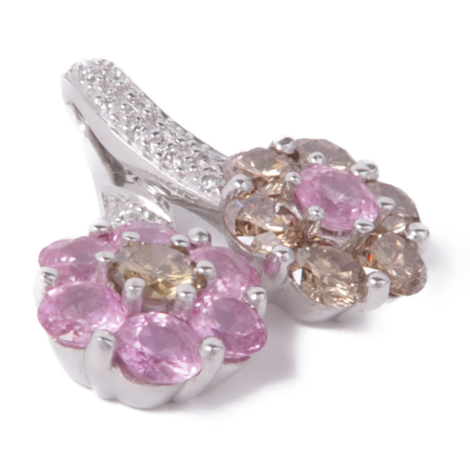 JEWELRY 【激減優惠】18K白金Pink Sapphire/Diamond Pendant Top粉紅色藍寶石/鑽石吊墜