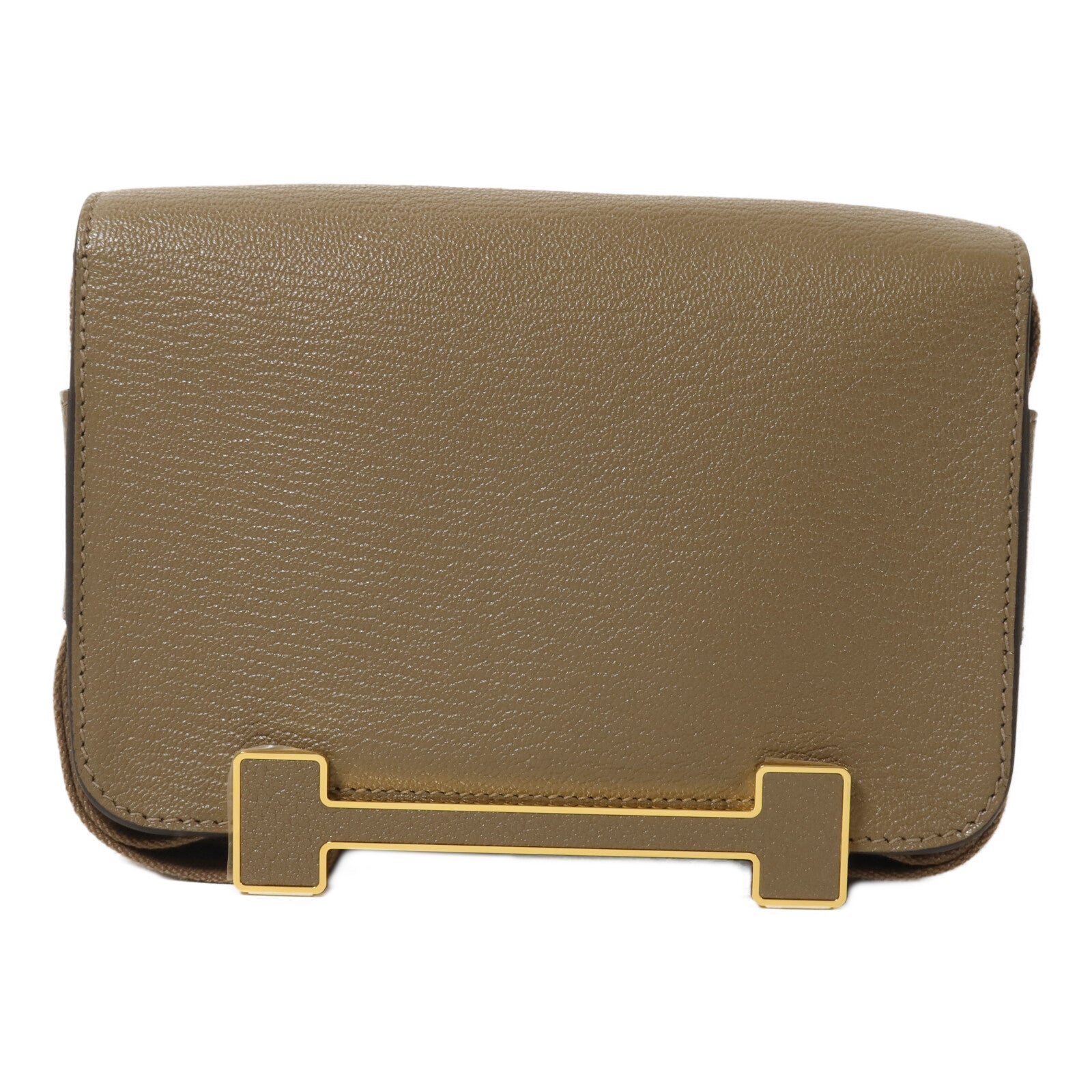 HERMES Chevre皮革Geta肩背袋Etoupe