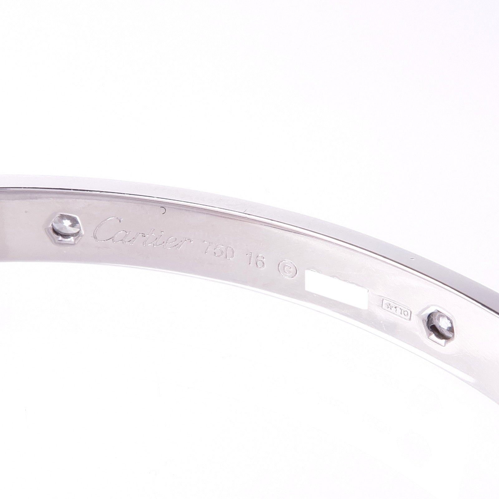 CARTIER 【激減優惠】18K白金Love Bangle 4 Diamond鑽石手鐲Cartier#16