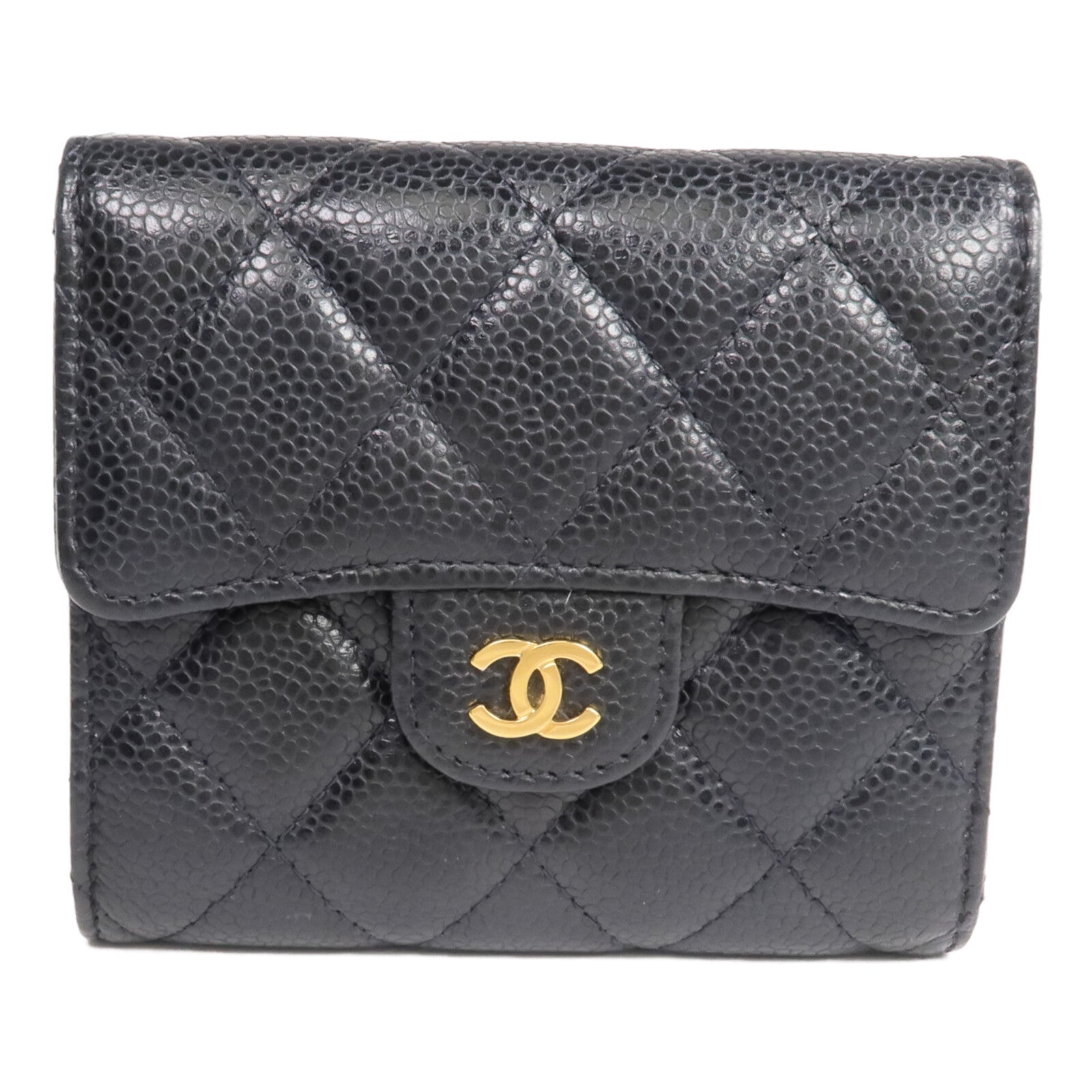 CHANEL 牛皮皮革Wallet金扣錢包