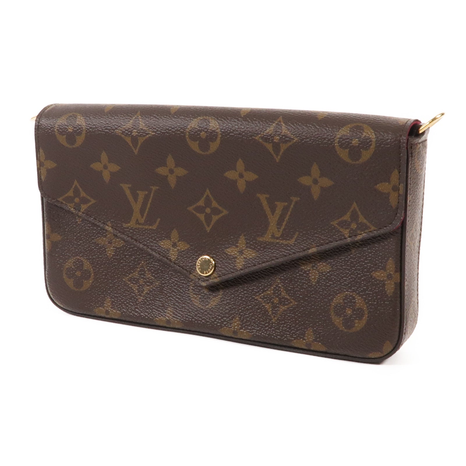 LOUIS VUITTON Monogram Pochette Felicie金扣鏈帶肩背袋