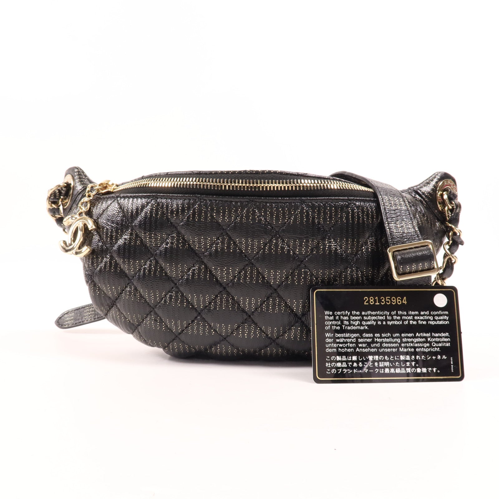 CHANEL 牛皮皮革Waist Bag金扣腰包