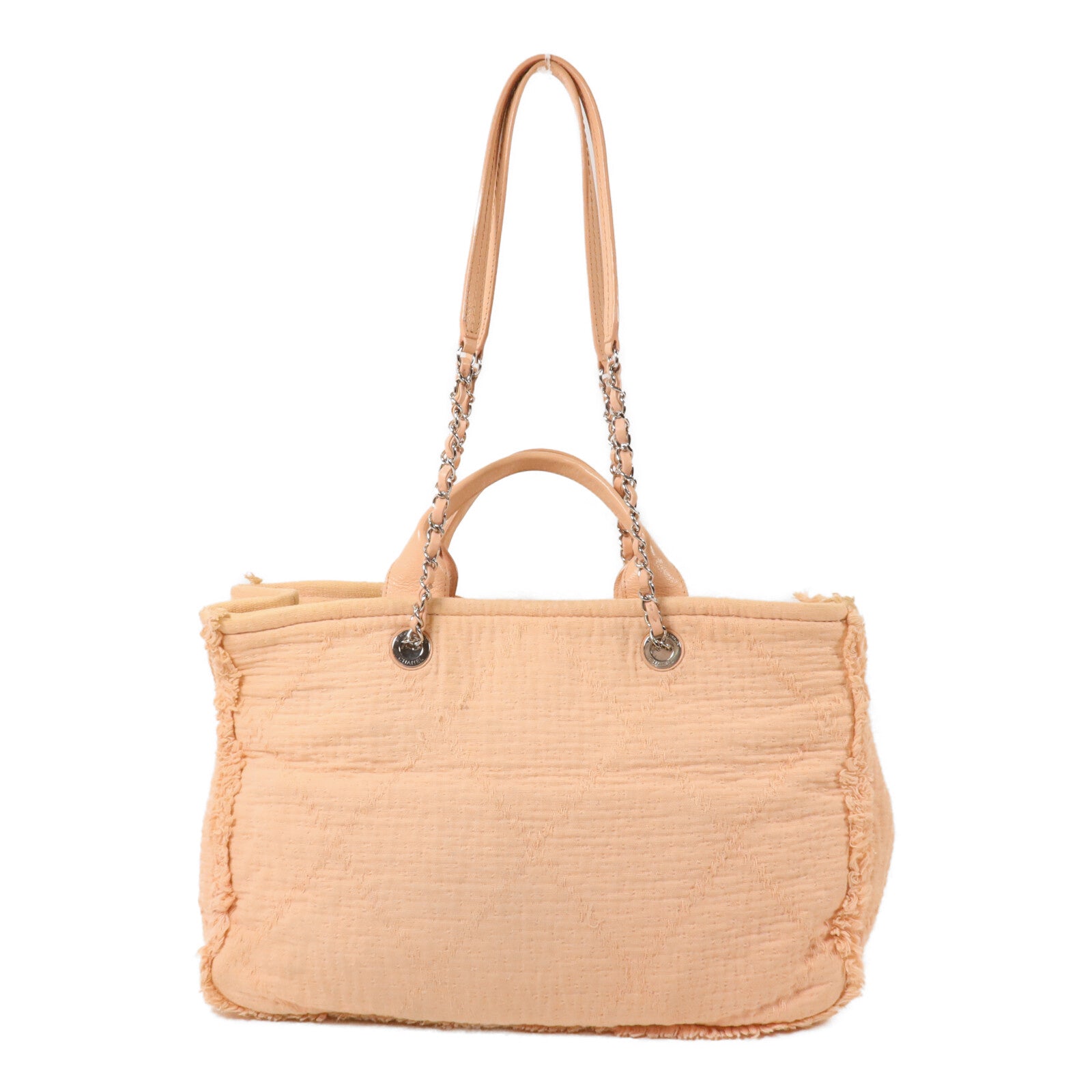 CHANEL 帆布Co Co Mark Tote Bag鏈帶手挽肩背兩用袋