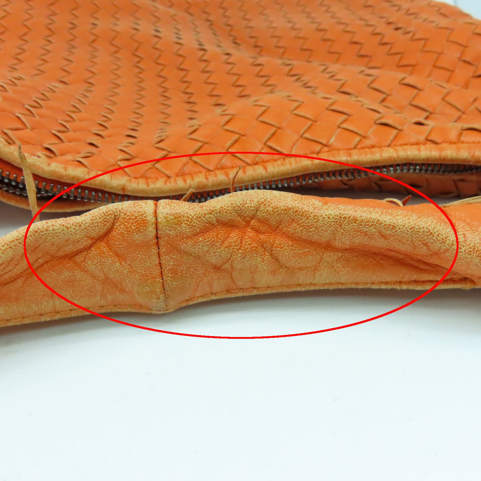 BOTTEGA VENETA 羊皮皮革Shoulder Bag銀扣肩背袋橙色