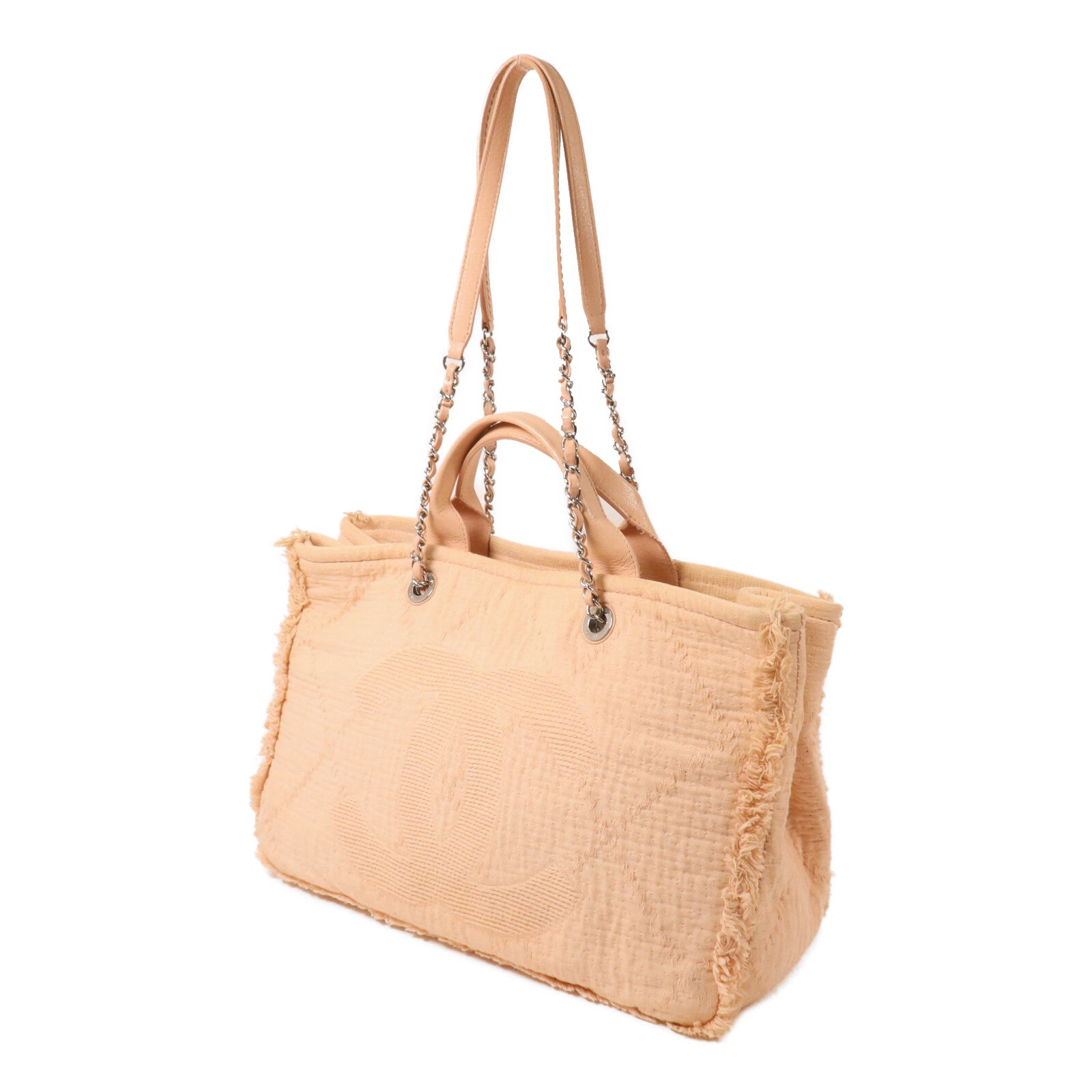 CHANEL 帆布Co Co Mark Tote Bag鏈帶手挽肩背兩用袋