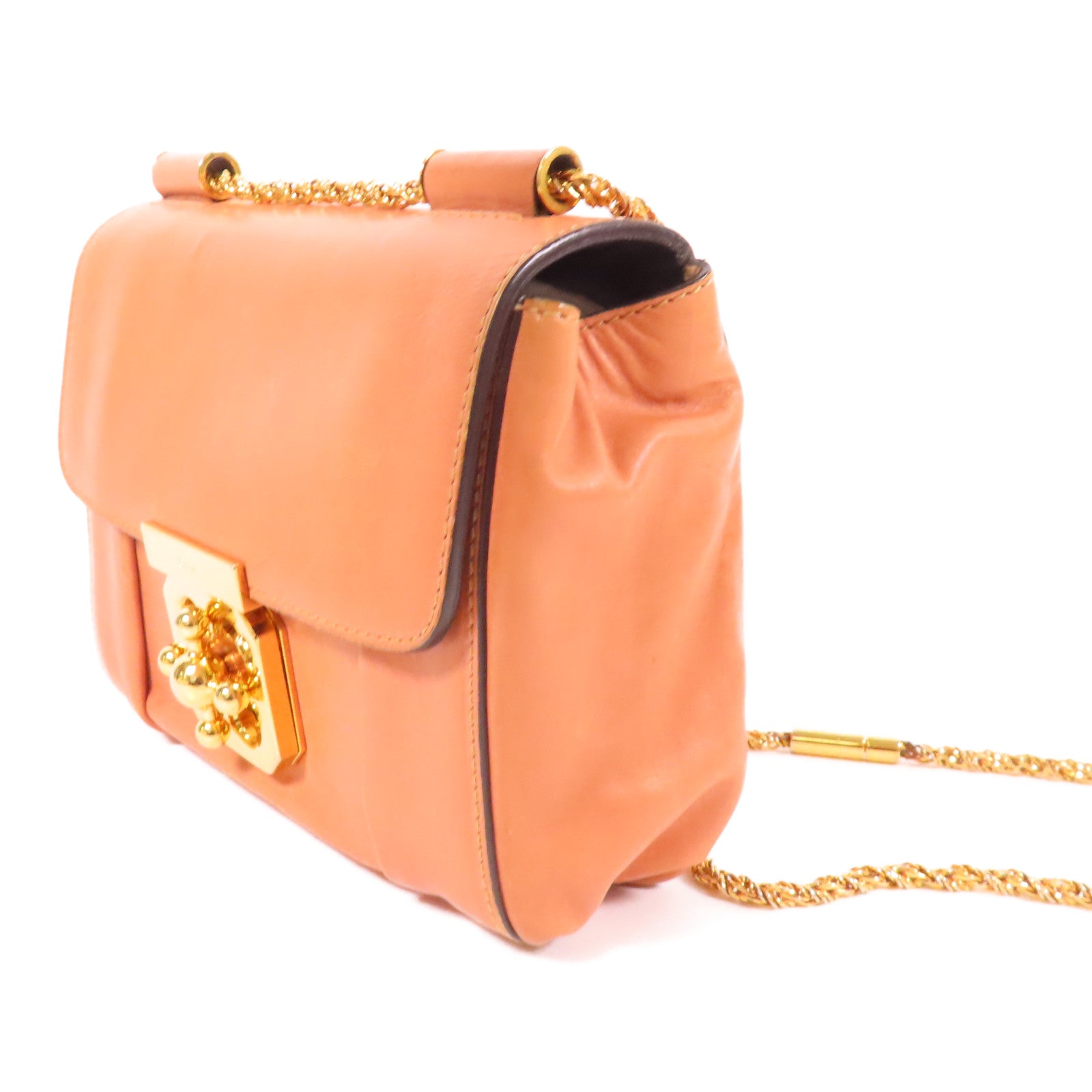 Chloe 牛皮皮革Shoulder Bag金扣肩背袋