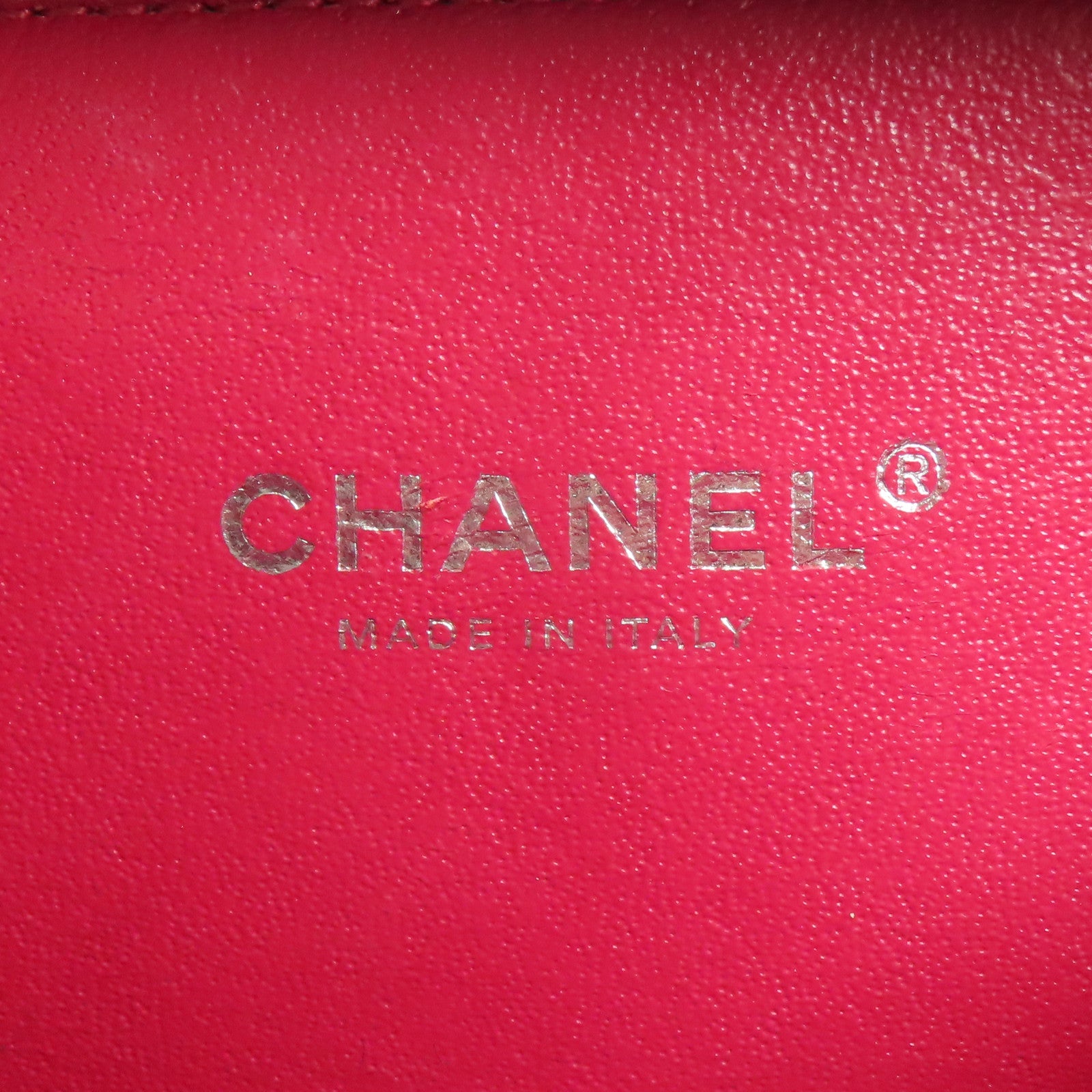 CHANEL 牛皮皮革Vanity Case銀扣鏈帶手挽肩背兩用袋