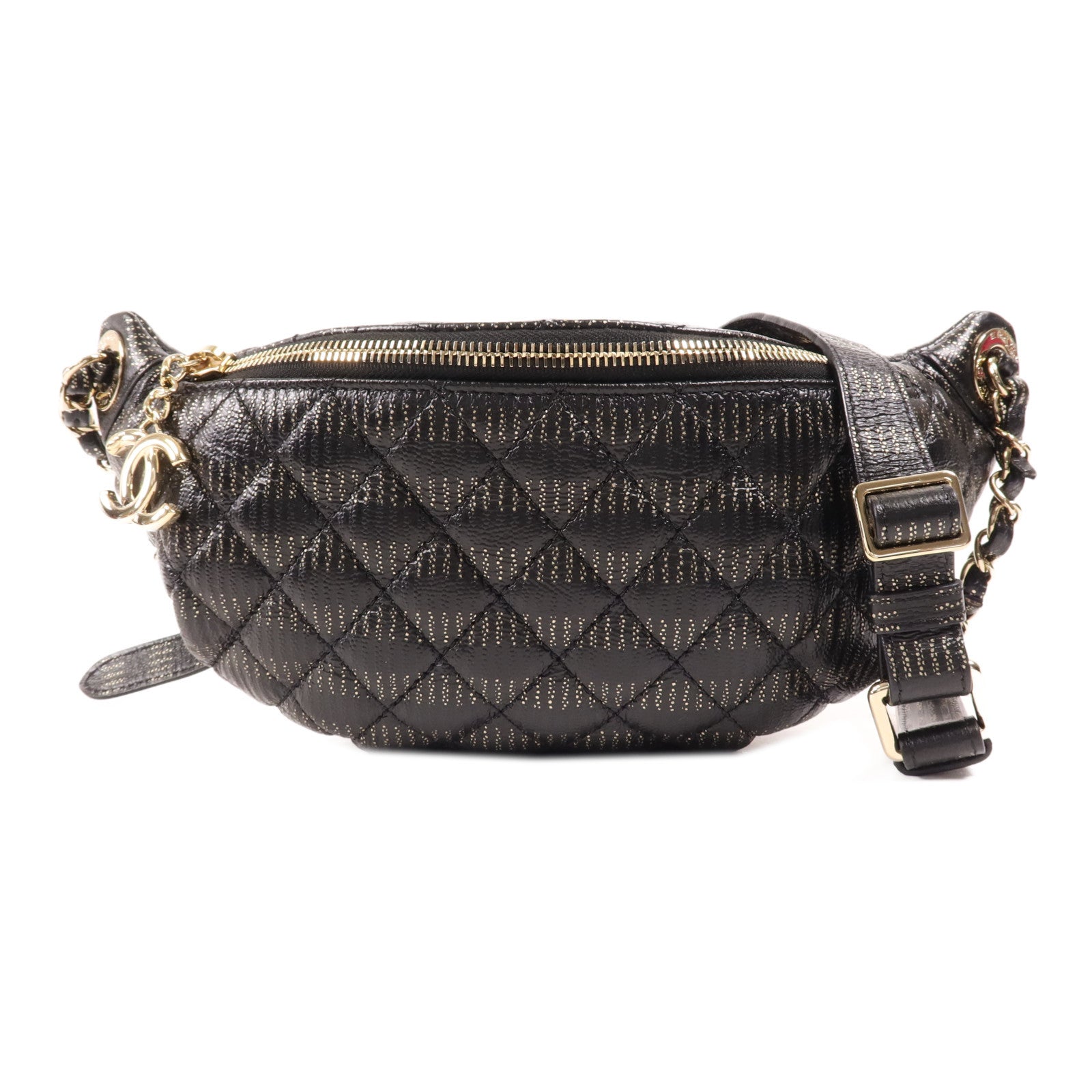 CHANEL 牛皮皮革Waist Bag金扣腰包
