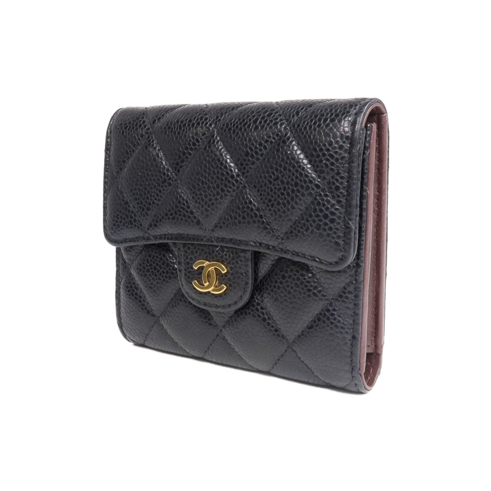 CHANEL 牛皮皮革Wallet金扣錢包