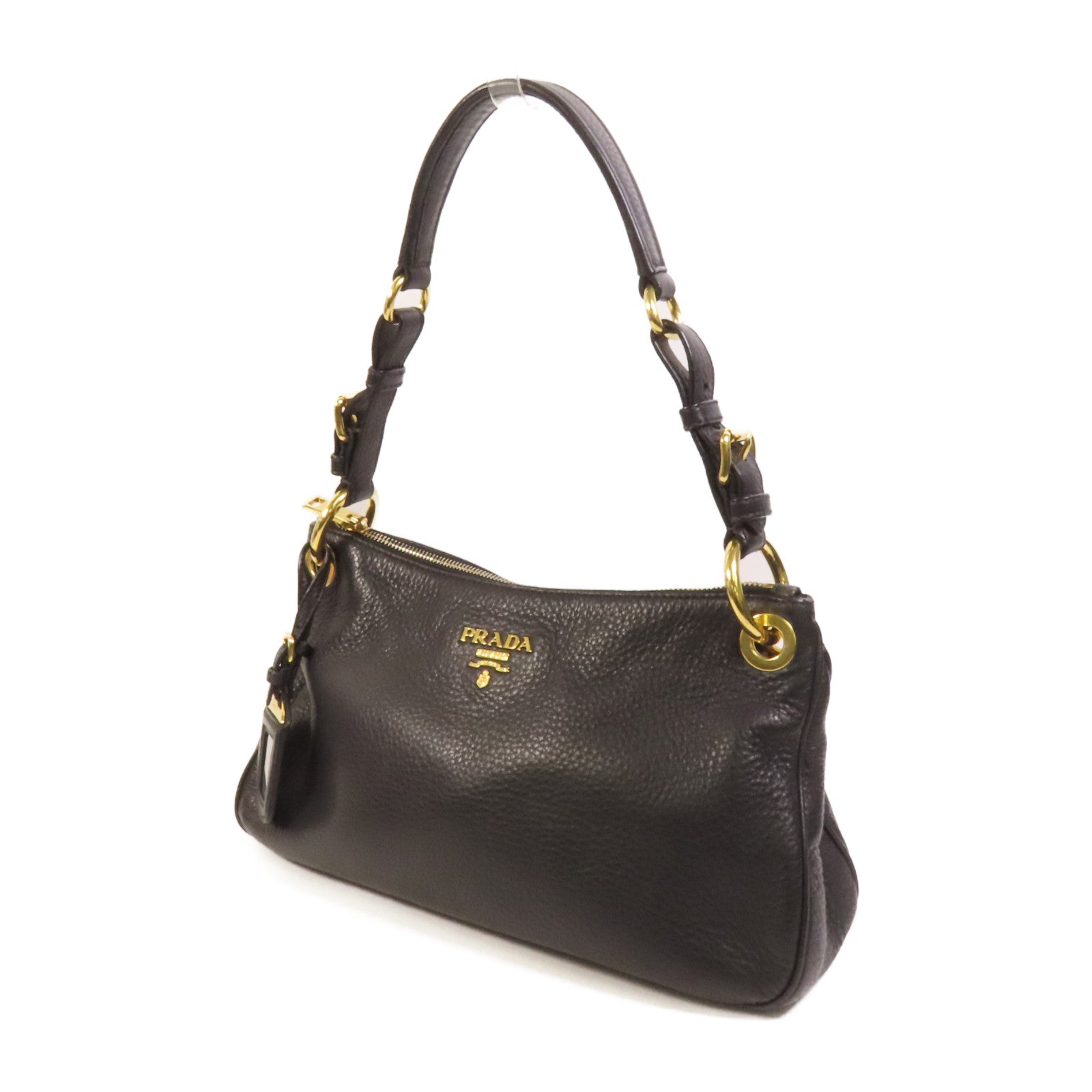 PRADA 牛皮皮革Shoulder Bag金扣肩背袋