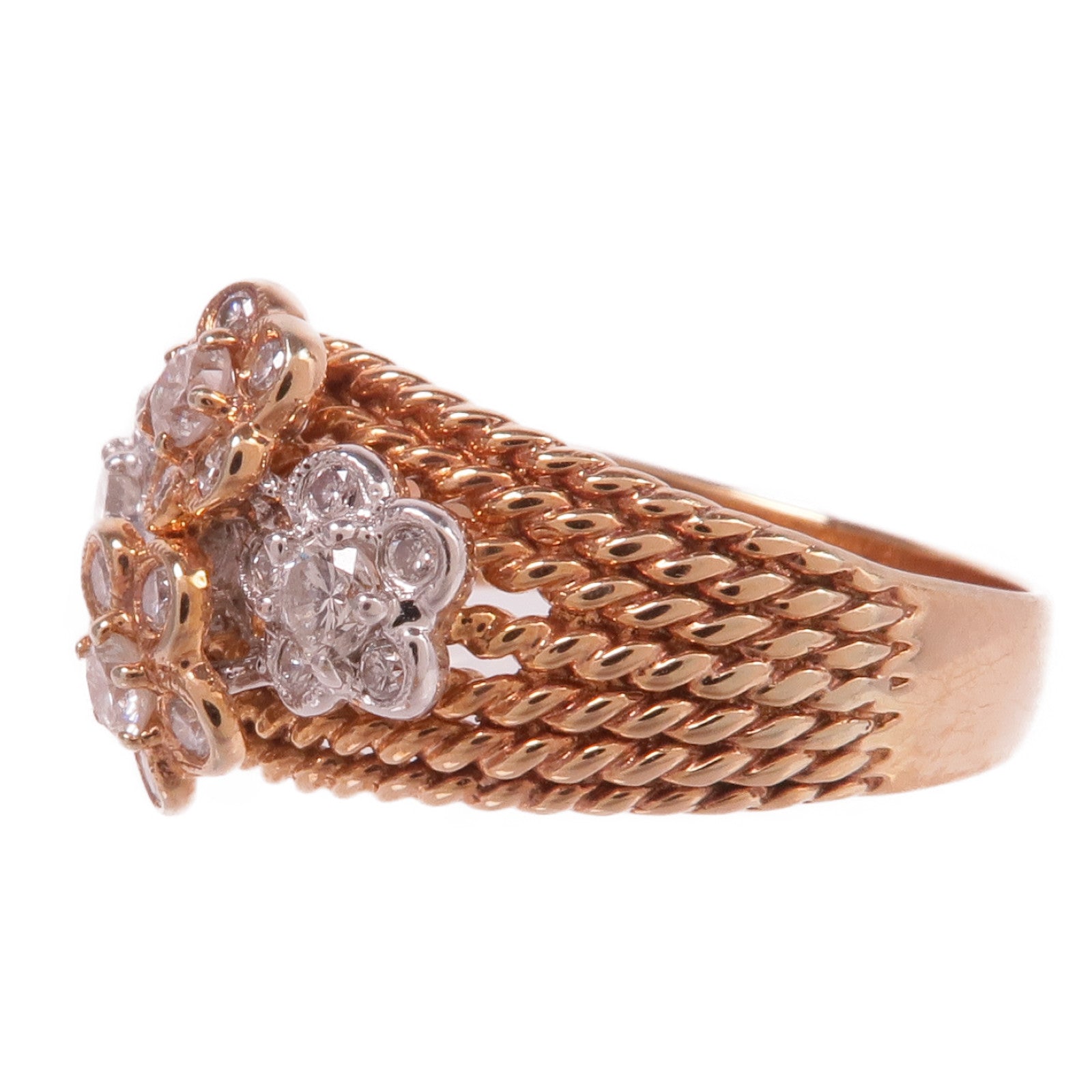 JEWELRY 18K玫瑰金/白金Diamond Ring鑽石戒指US#8.25