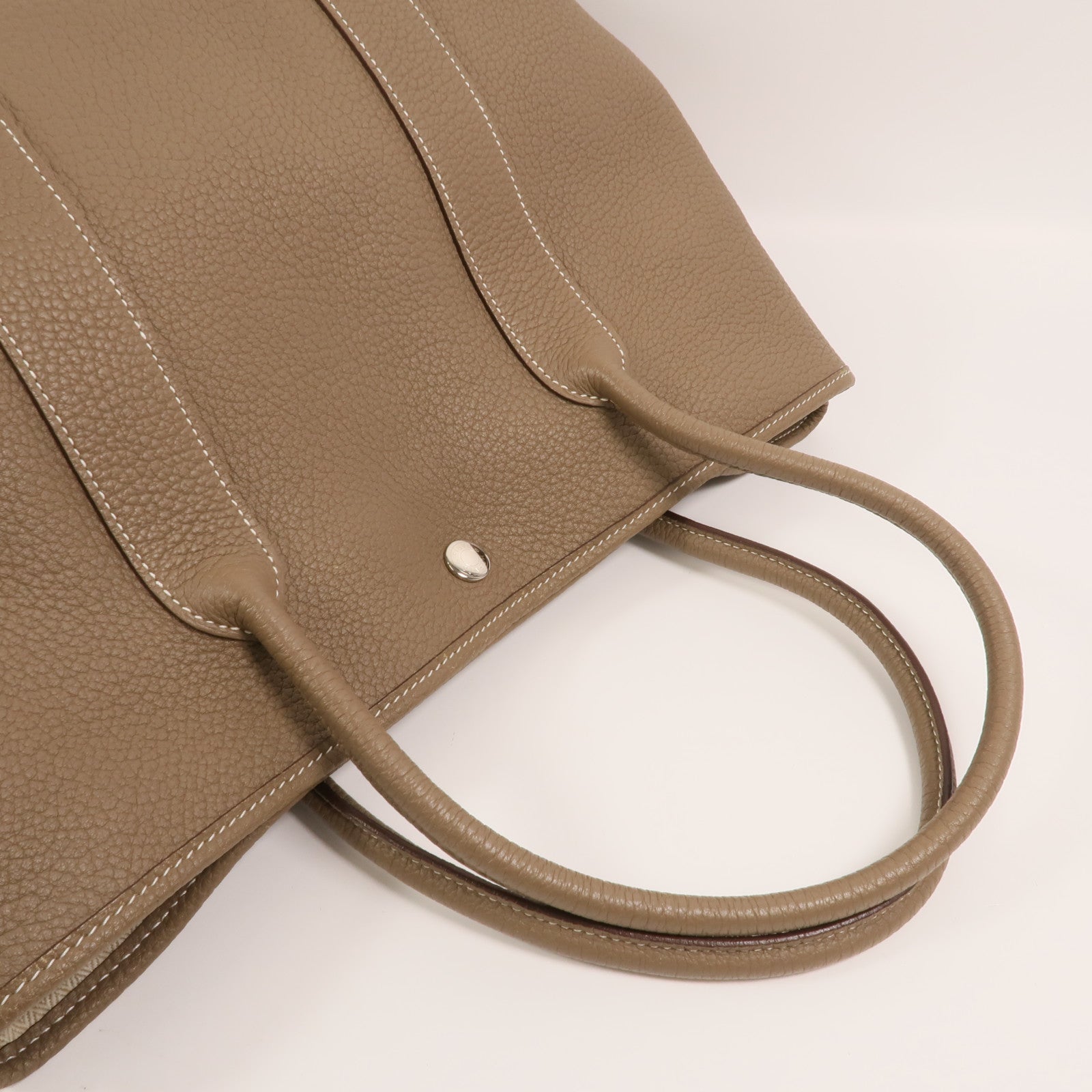 HERMES Negonda皮革Garden Party PM手挽袋Etoupe
