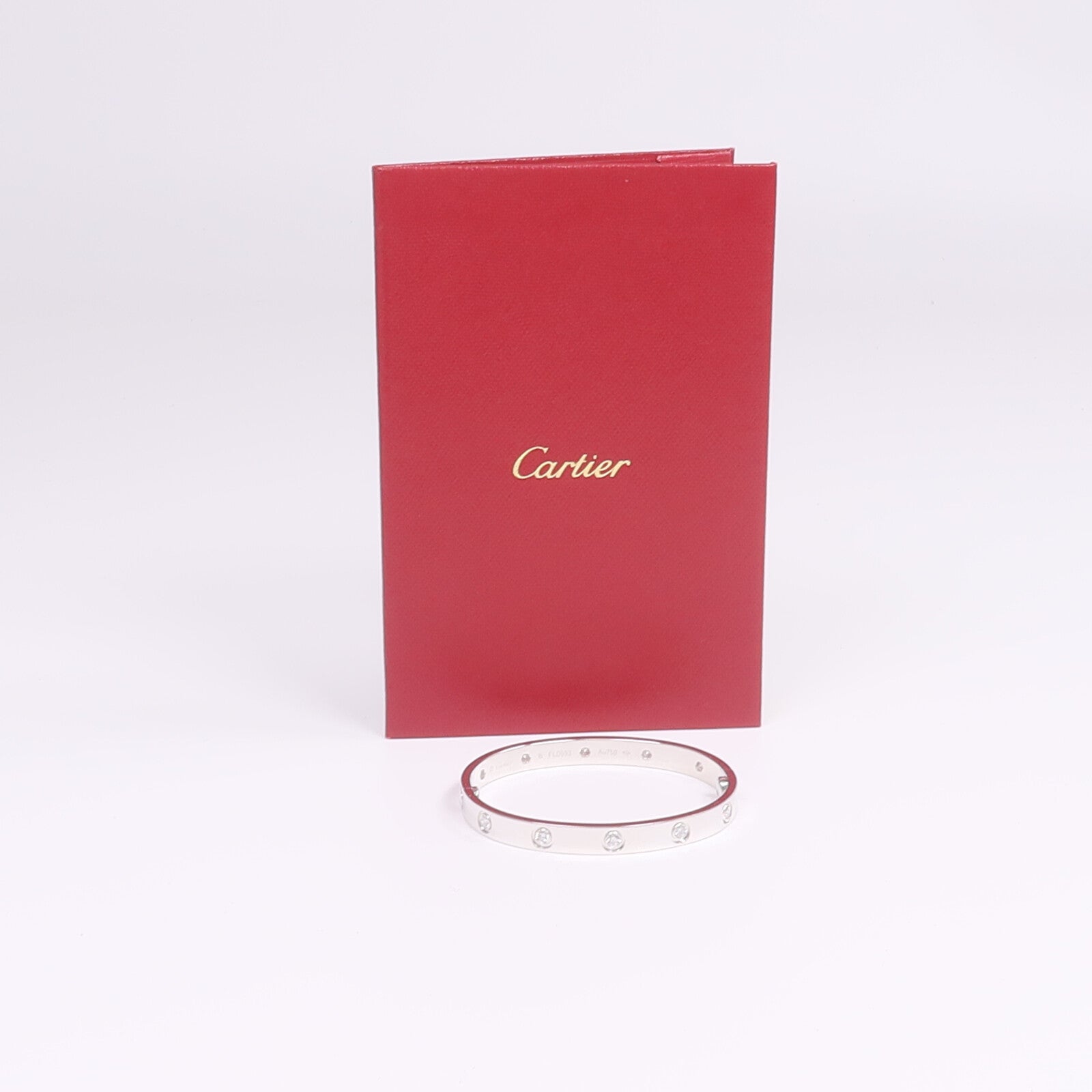 CARTIER 【激減優惠】18K白金Love Bracelet鑽石手鐲Cartier#16