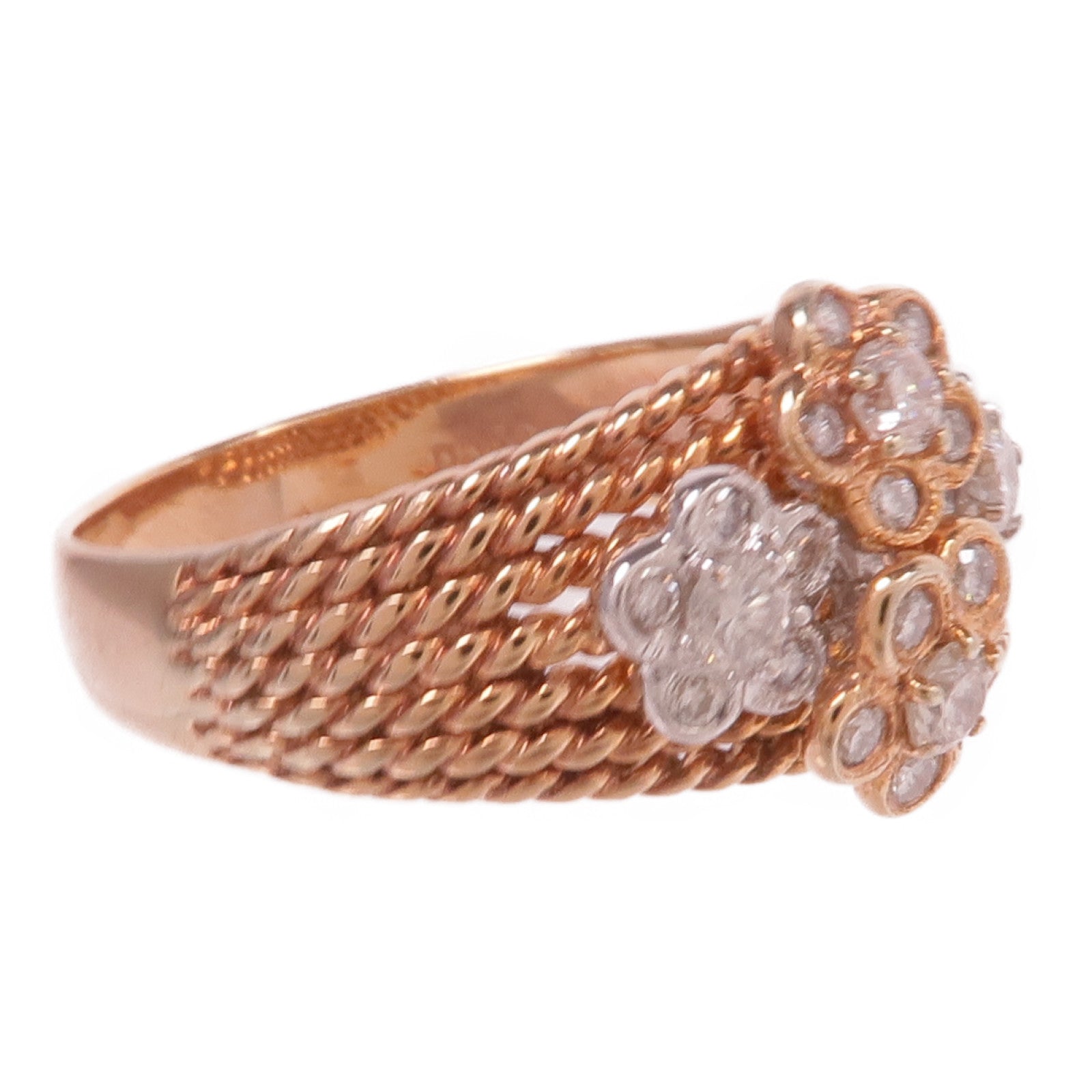 JEWELRY 18K玫瑰金/白金Diamond Ring鑽石戒指US#8.25