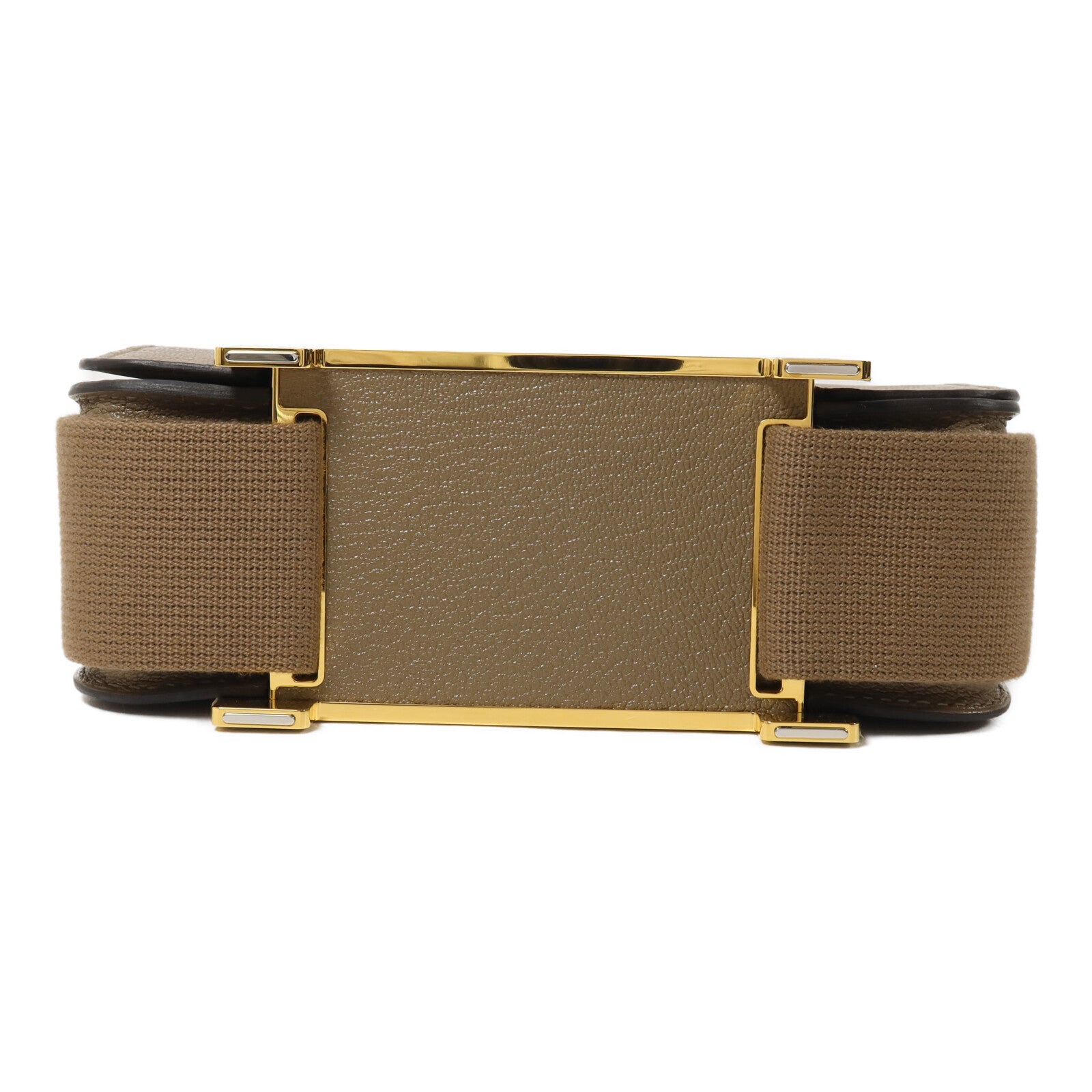 HERMES Chevre皮革Geta肩背袋Etoupe