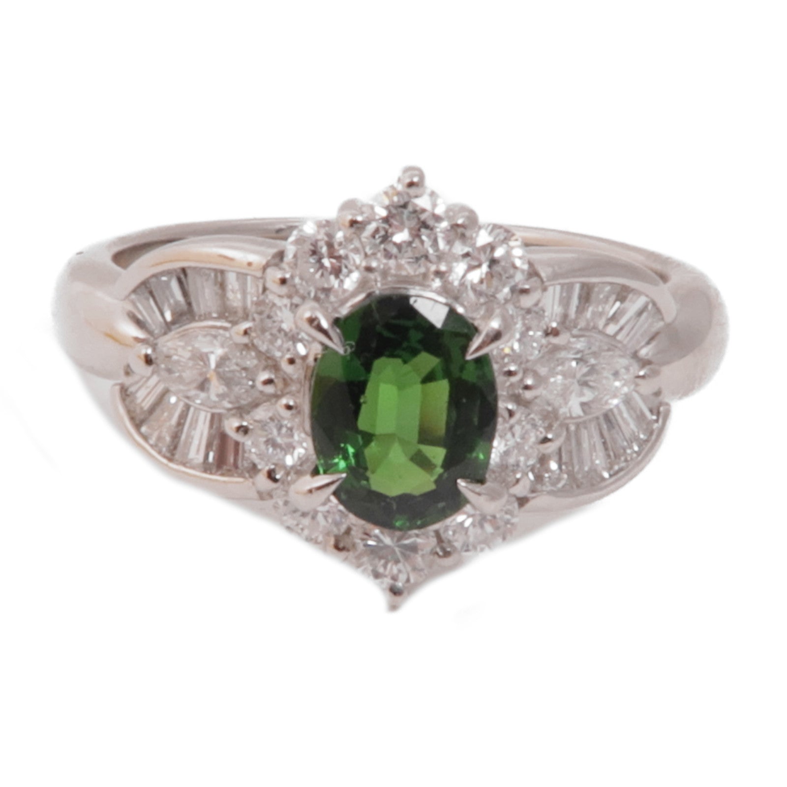 JEWELRY 【激減優惠】JEWELRY PT900鉑金/石榴石/鑽石Garnet/Diamond Ring戒指US#5.75