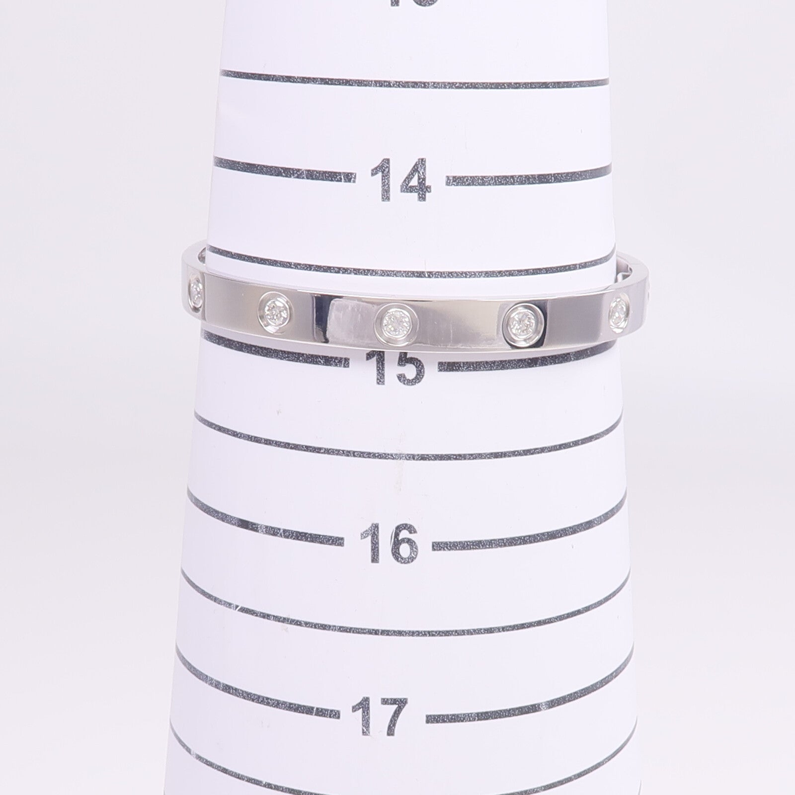 CARTIER 【激減優惠】18K白金Love Bracelet鑽石手鐲Cartier#16