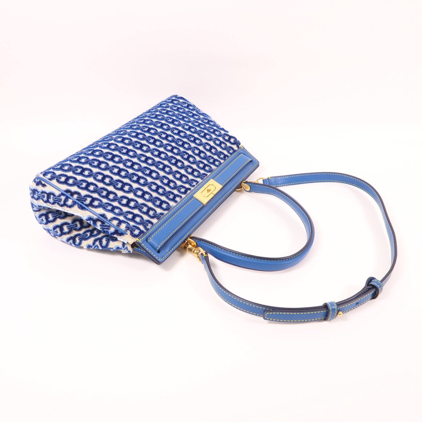 Tory Burch 皮革/帆布2 Way Shoulder金扣手挽肩背兩用袋