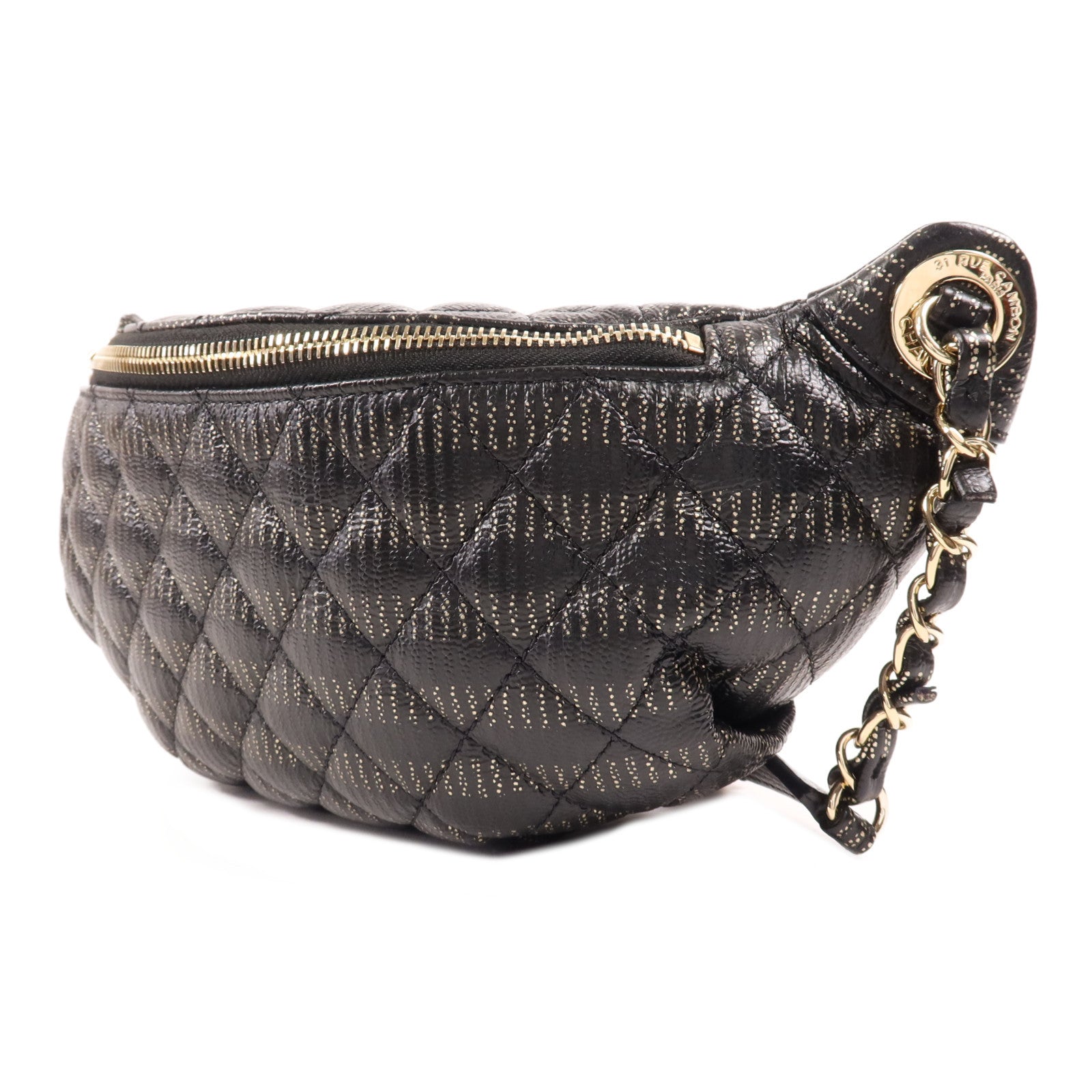 CHANEL 牛皮皮革Waist Bag金扣腰包