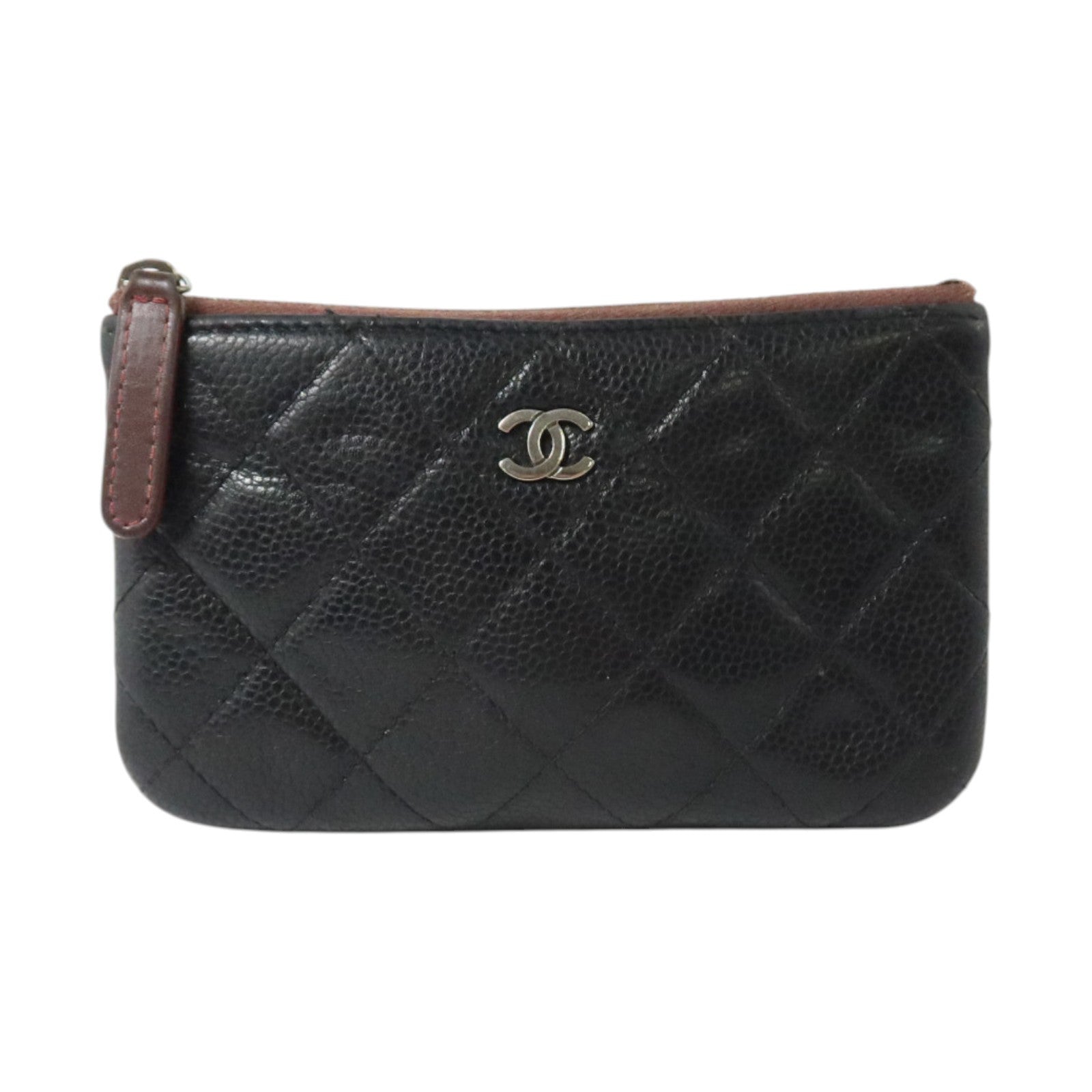 CHANEL 牛皮皮革Classic Mini Zipped Pouch銀扣手拿包