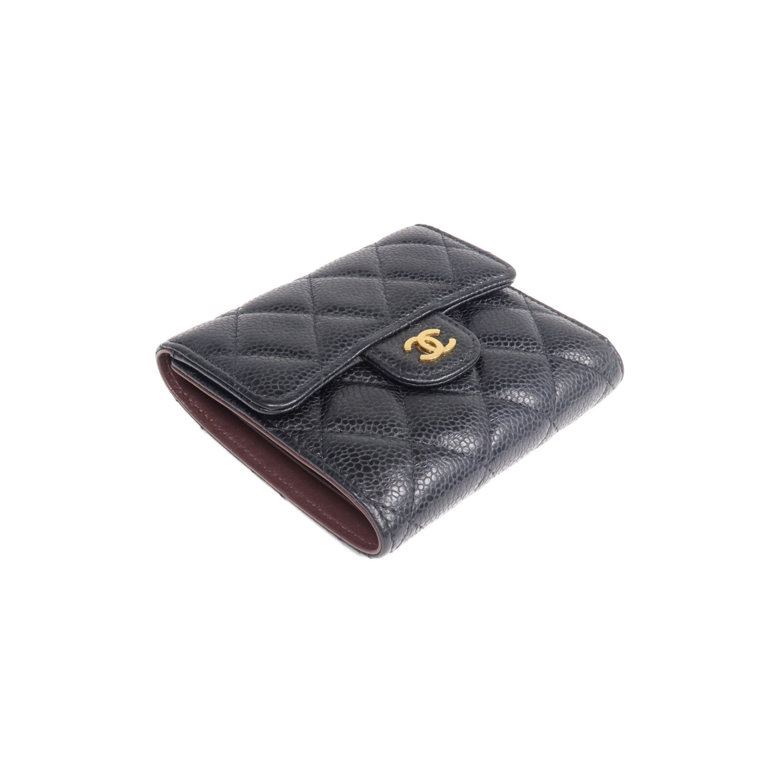 CHANEL 牛皮皮革Wallet金扣錢包