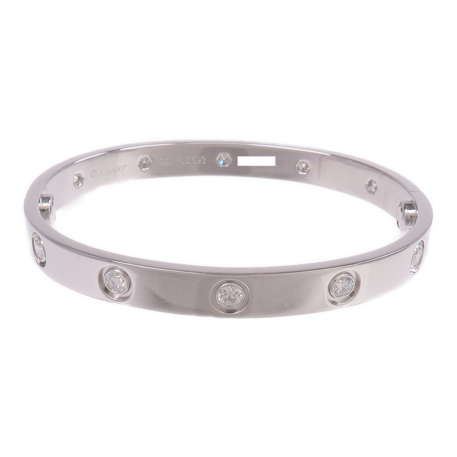 CARTIER 【激減優惠】18K白金Love Bracelet鑽石手鐲Cartier#16
