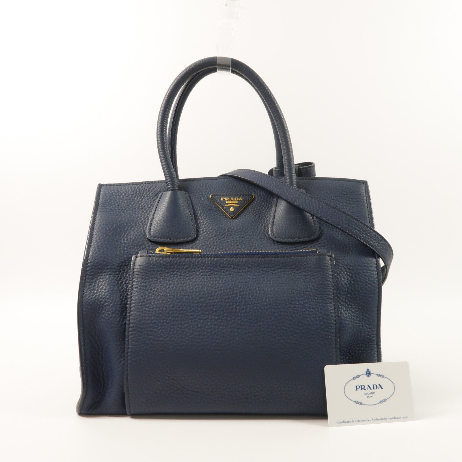 PRADA 牛皮皮革2 Way Shoulder金扣手挽肩背兩用袋
