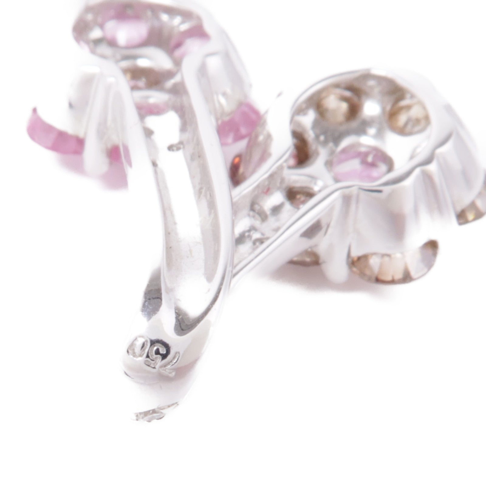 JEWELRY 18K白金Pink Sapphire/Diamond Pendant Top粉紅色藍寶石/鑽石吊墜