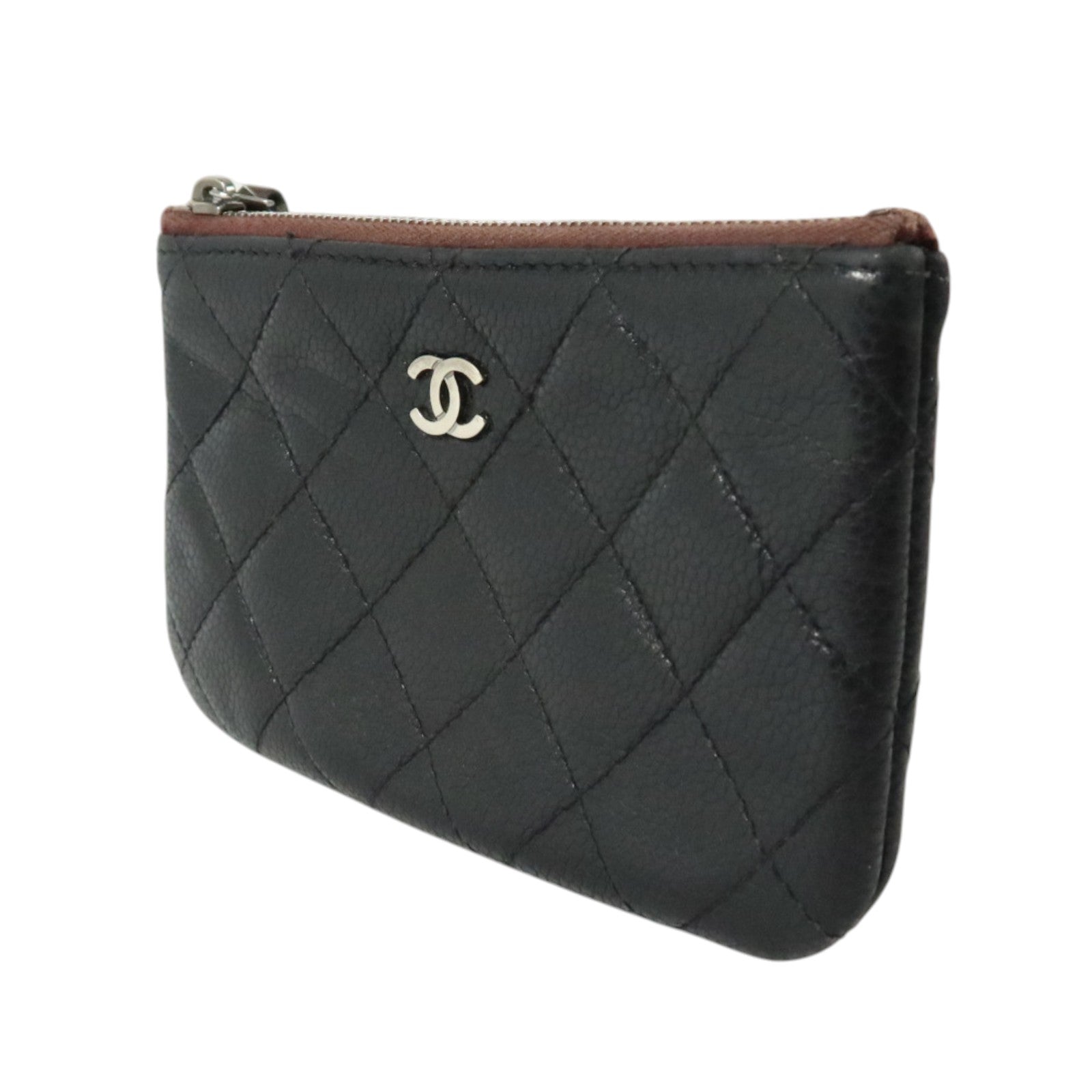 CHANEL 牛皮皮革Classic Mini Zipped Pouch銀扣手拿包