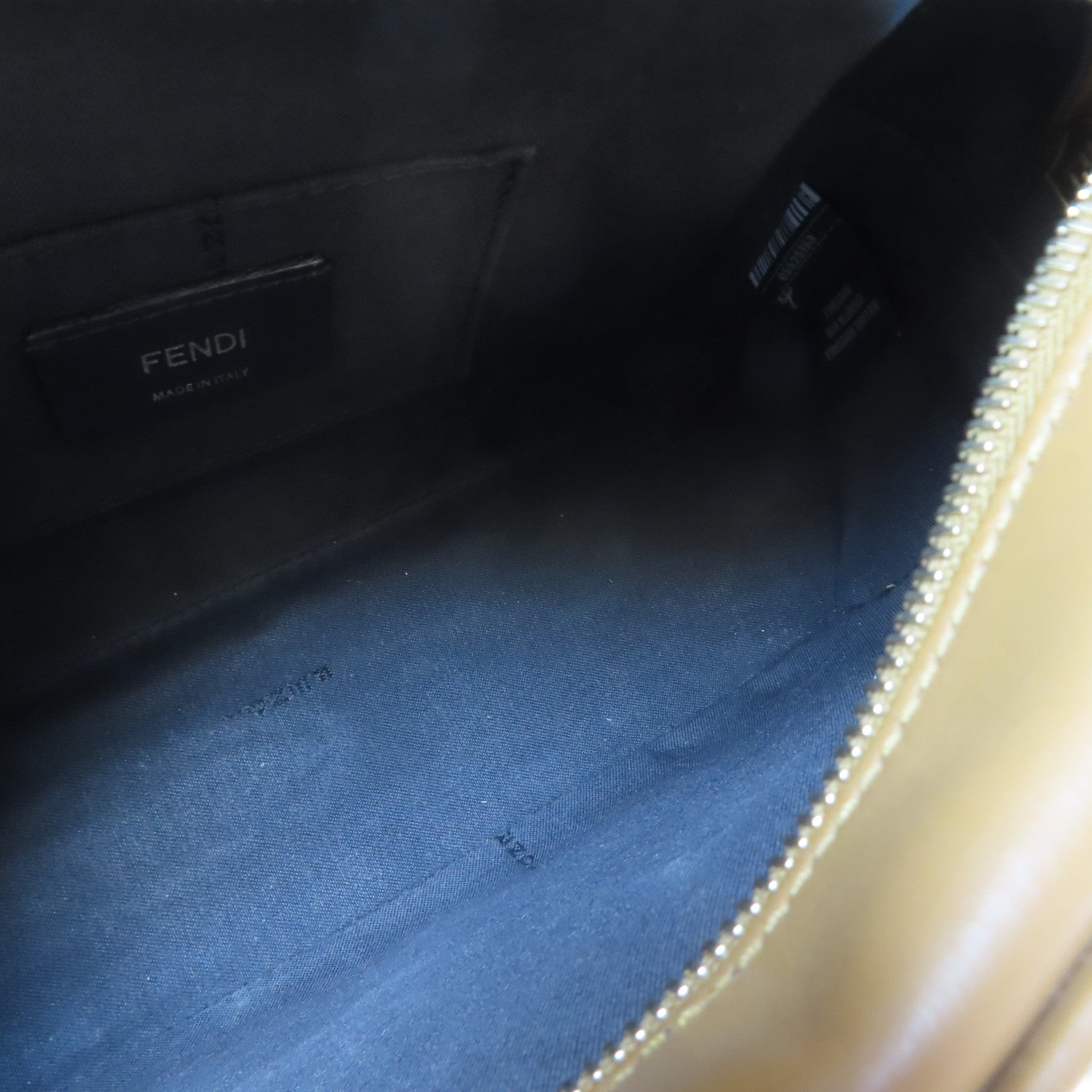 FENDI 牛皮皮革/塗層帆布Shoulder Bag金扣肩背袋啡色