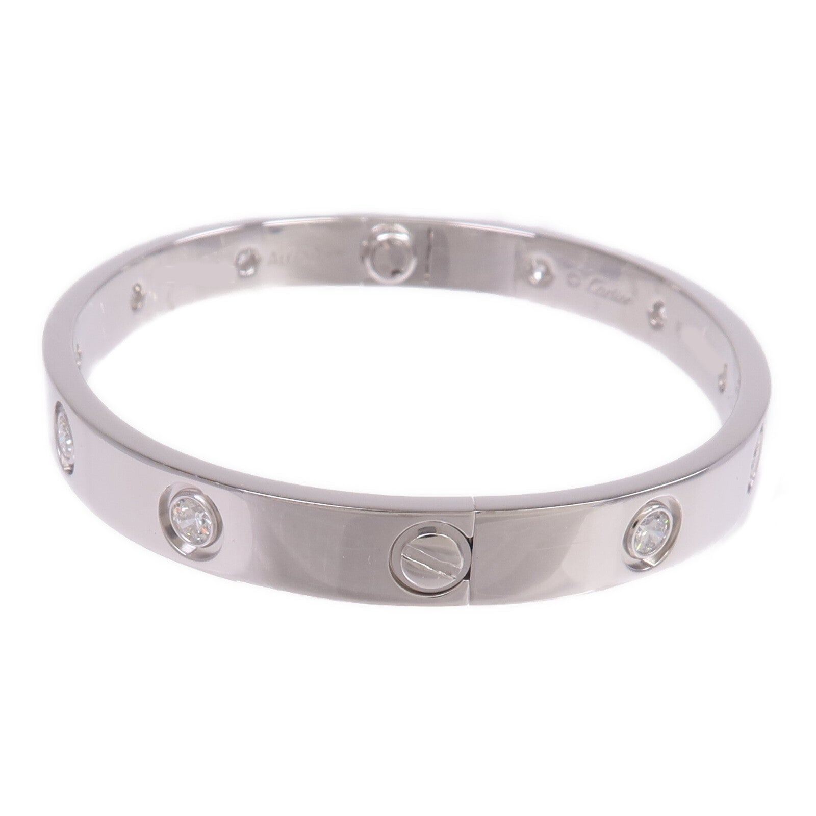CARTIER 【激減優惠】18K白金Love Bracelet鑽石手鐲Cartier#16
