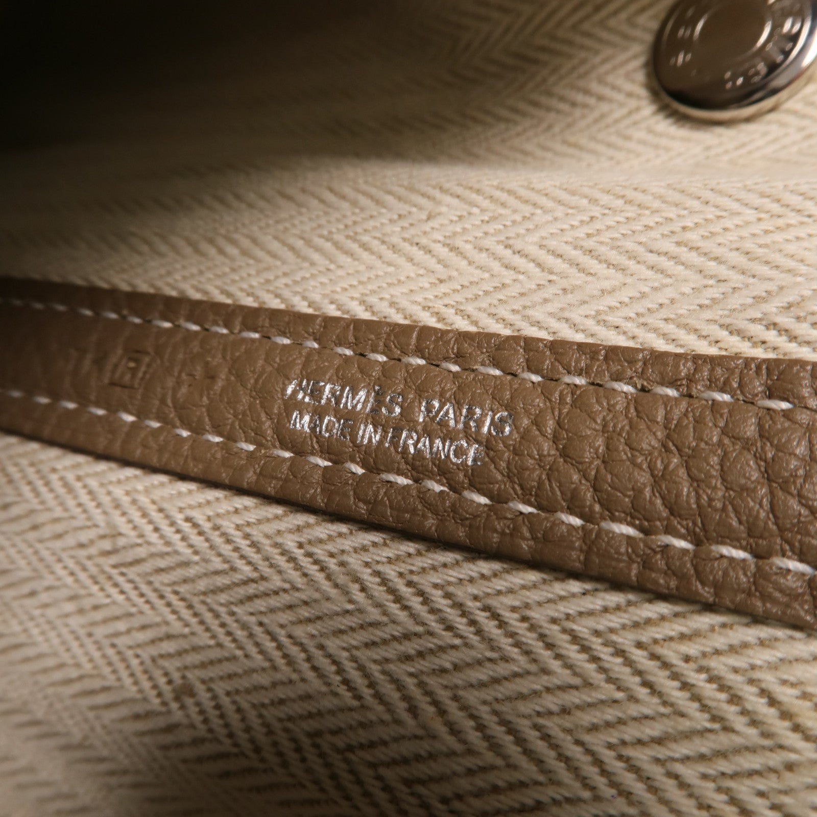 HERMES Negonda皮革Garden Party PM手挽袋Etoupe