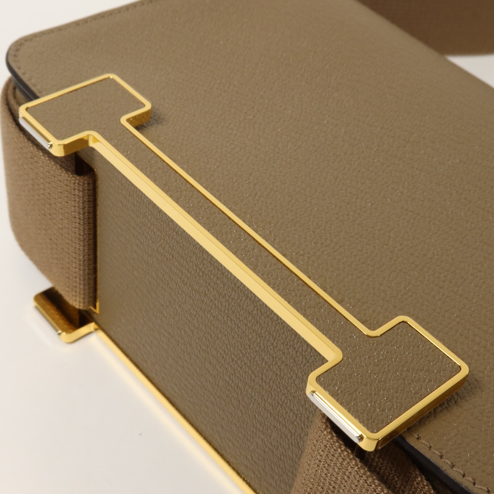 HERMES Chevre皮革Geta肩背袋Etoupe