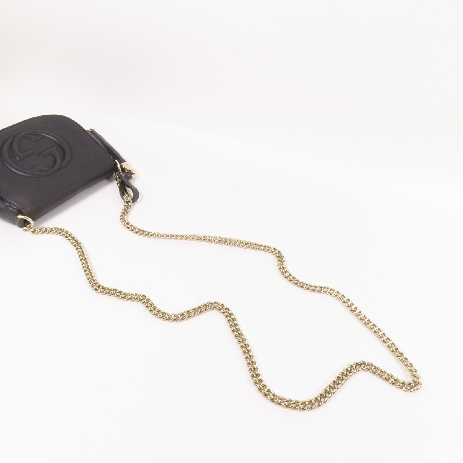 GUCCI 牛皮皮革Soho金扣鏈帶肩背袋