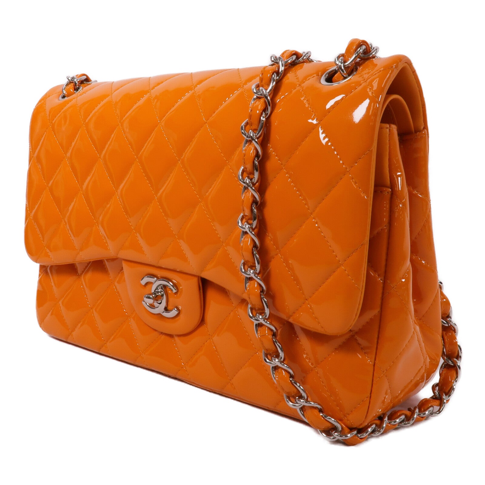 CHANEL 漆皮皮革Large Classic鏈帶肩背袋