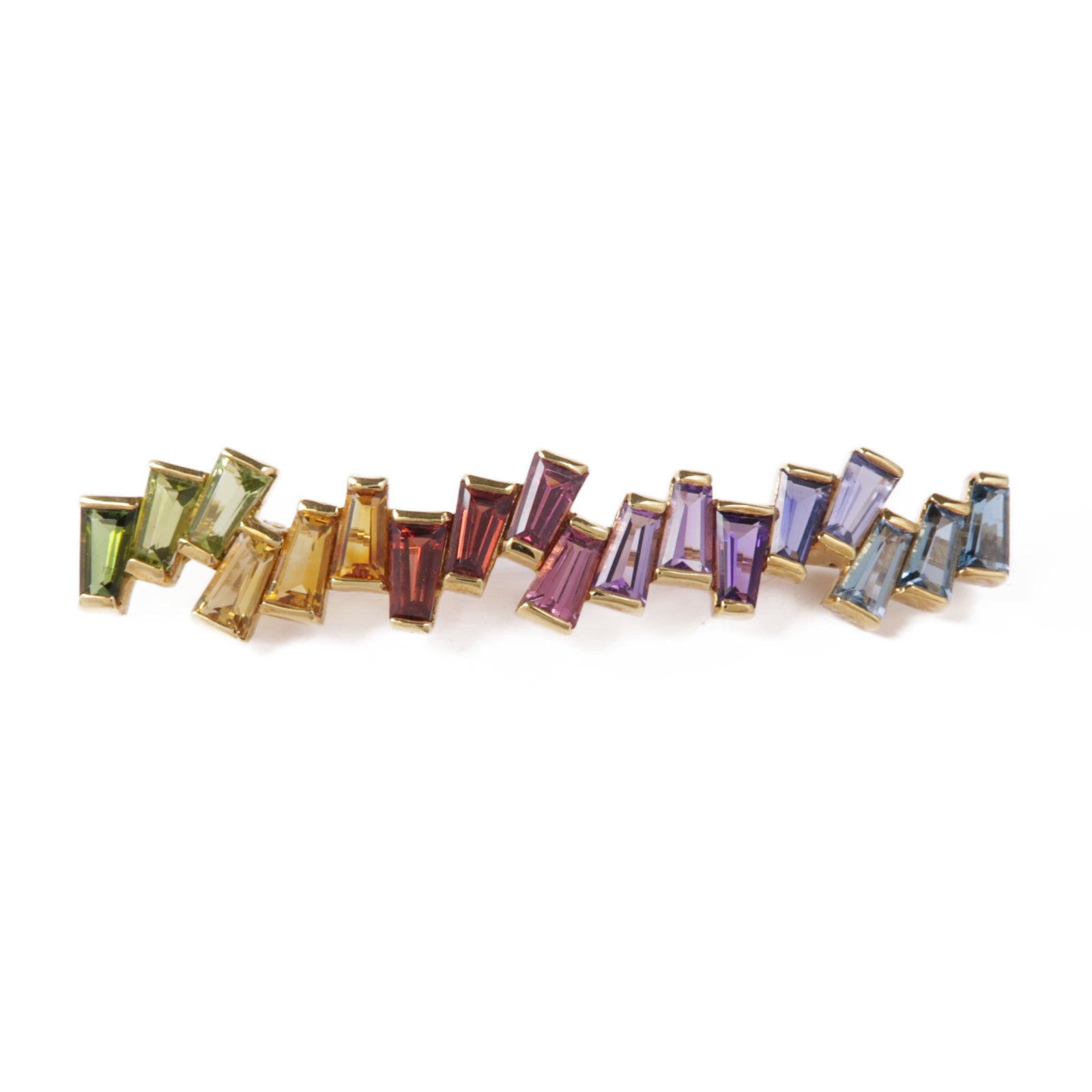 JEWELRY Color Stone Brooch 18K Yellow Gold