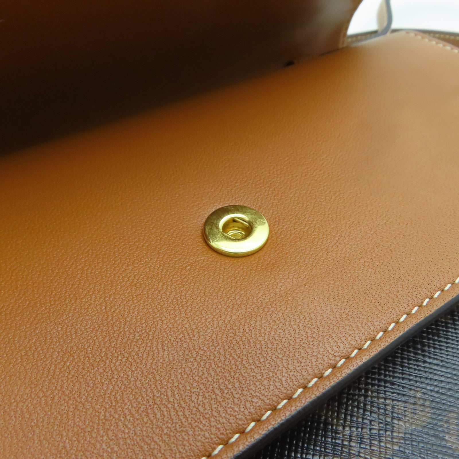CELINE 塗層帆布Wallet On Strap金扣肩背袋啡色