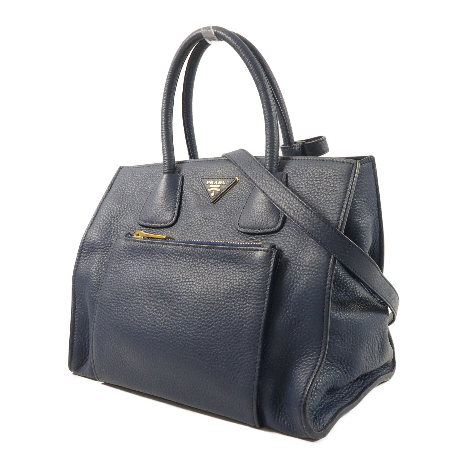 PRADA 牛皮皮革2 Way Shoulder金扣手挽肩背兩用袋