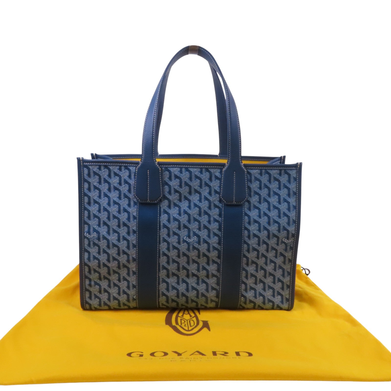 GOYARD 【激減優惠】牛皮皮革/帆布Cabas Villette Jacquard PM肩背袋
