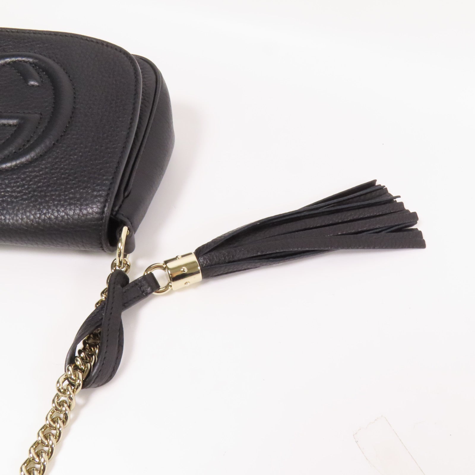 GUCCI 牛皮皮革Soho金扣鏈帶肩背袋