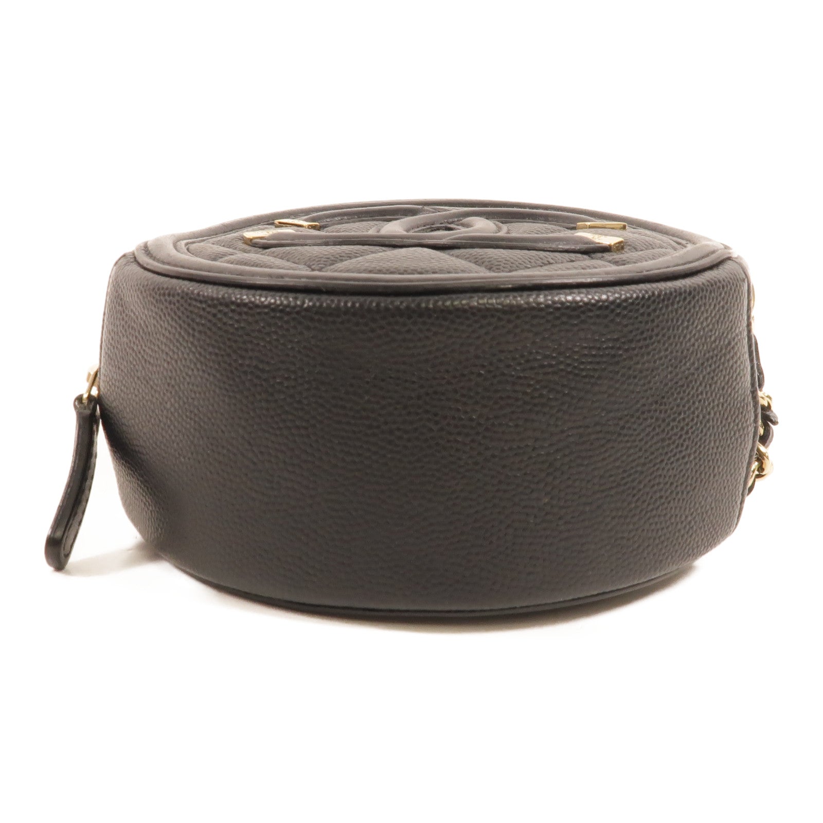 CHANEL 牛皮皮革Round CC Filigree Bag肩背袋