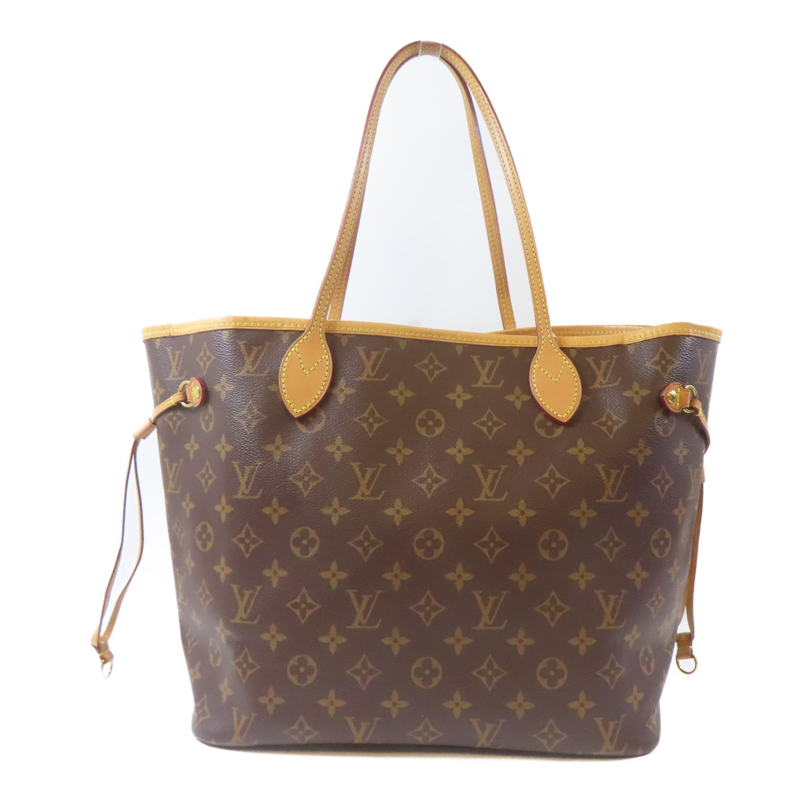LOUIS VUITTON Monogram Neverfull MM金扣手挽袋啡色
