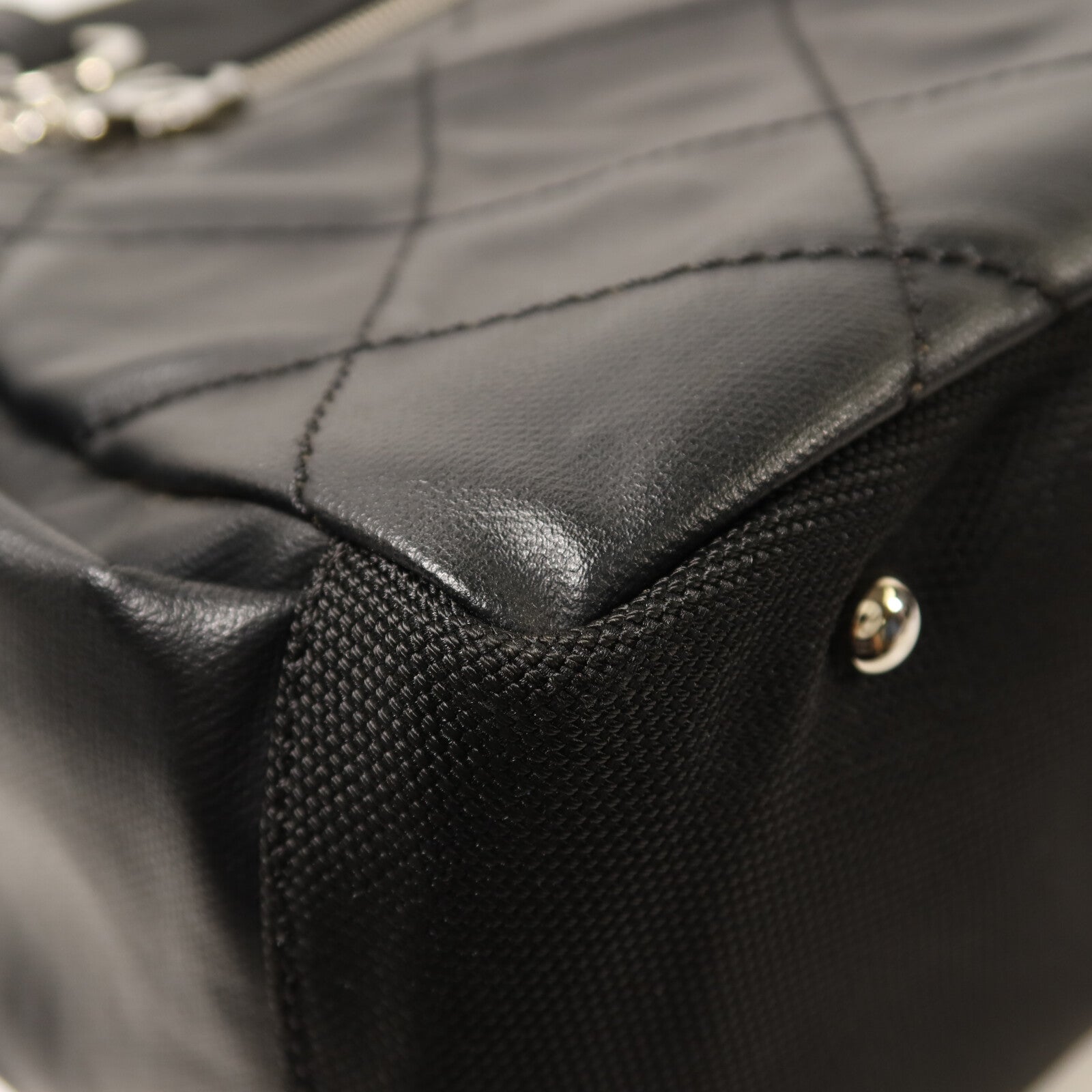 CHANEL 塗層帆布Paris-Biarritz Tote Bag銀扣手挽袋